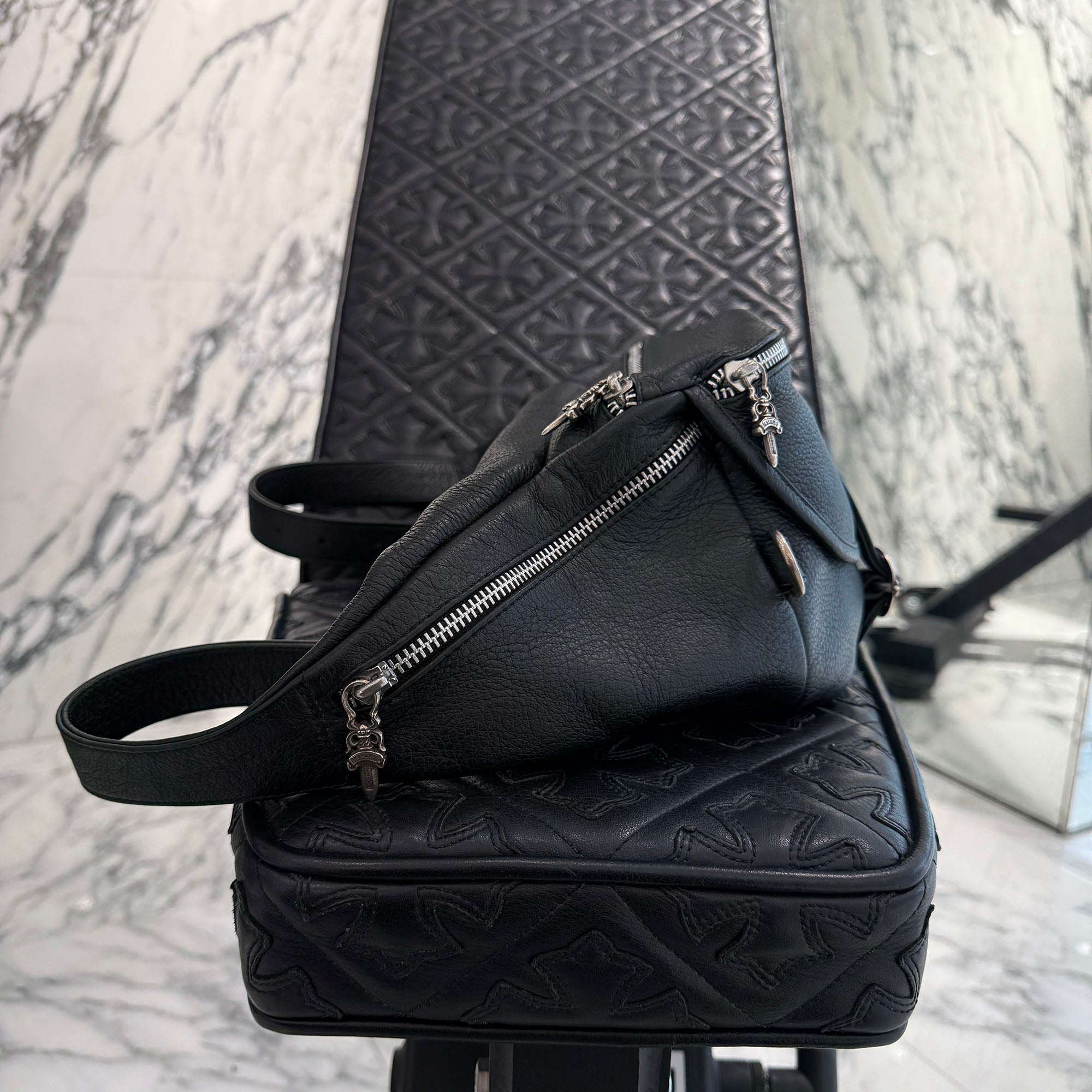 CHROME HEARTS 1 SNAT PACK LEATHER WAIST BAG クロムハーツ 1スナットパック レザー ウェストバッグ