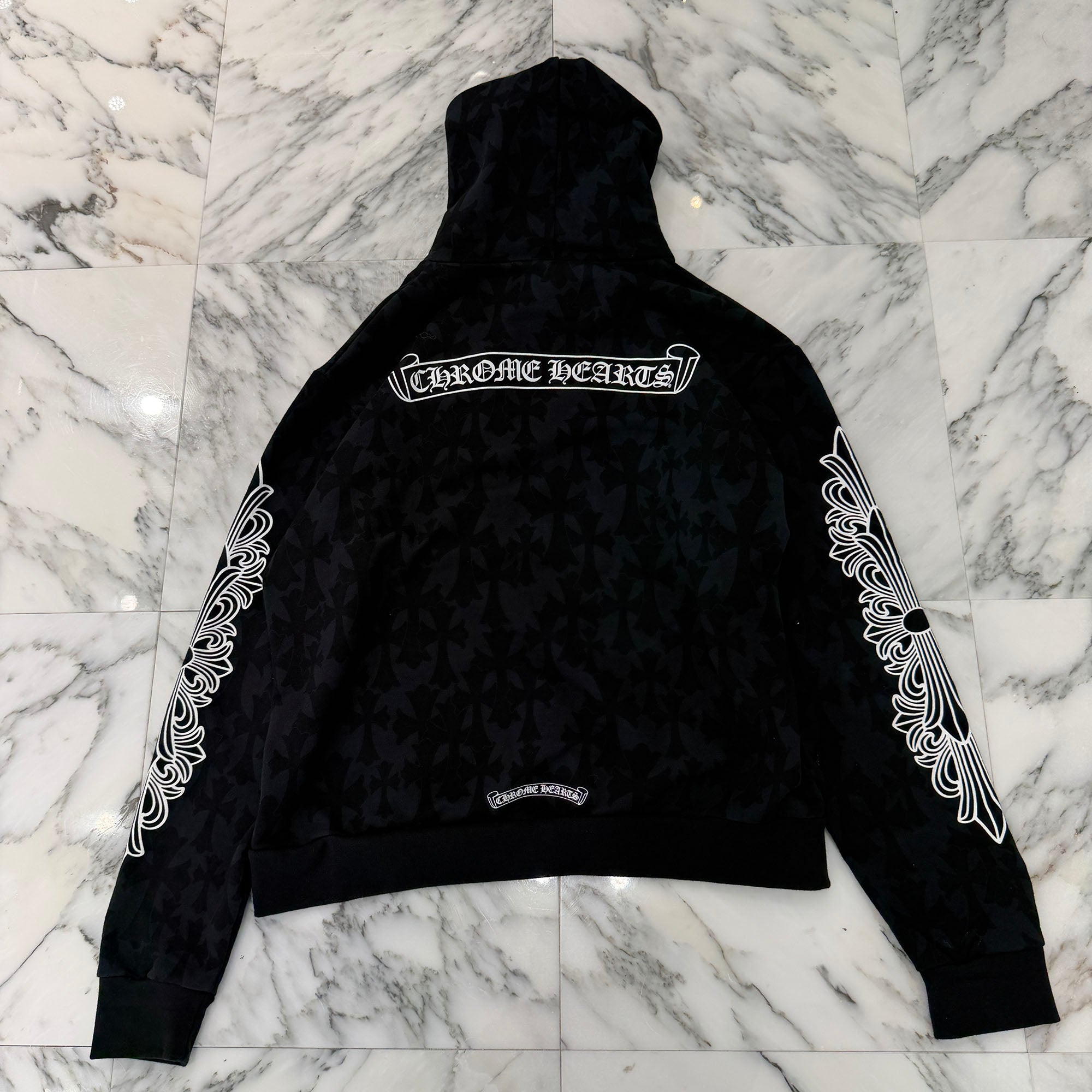 CHROME HEARTS 2024SS Graveyard Cemetery Cross Pullover Hoodie Size M クロムハーツ グレイブヤード セメタリークロス プルオーバーフーディ サイズM