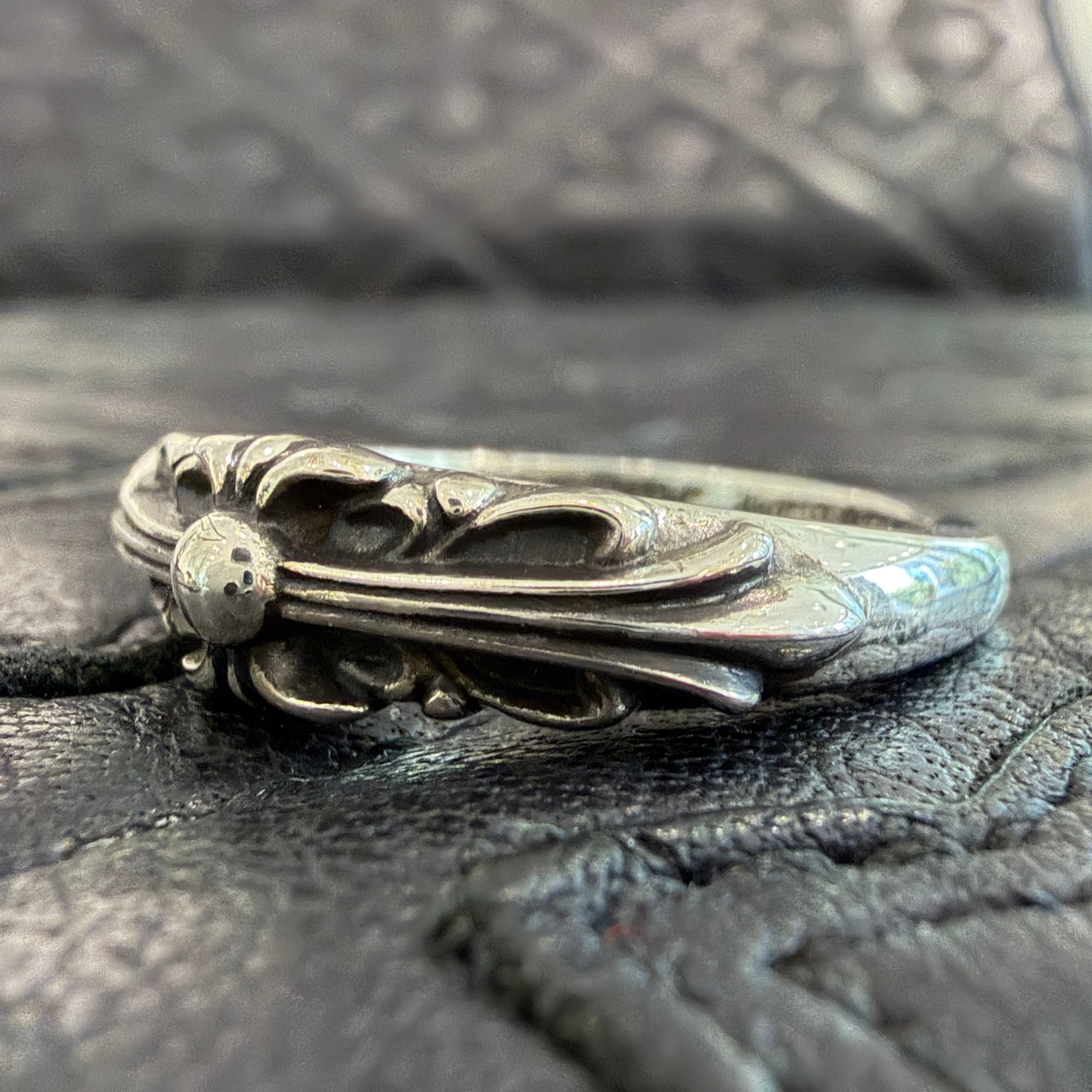 CHROME HEARTS Baby Classic Floral Cross Ring 18号 クロムハーツ ベイビークラシック フローラルクロス リング サイズ18号