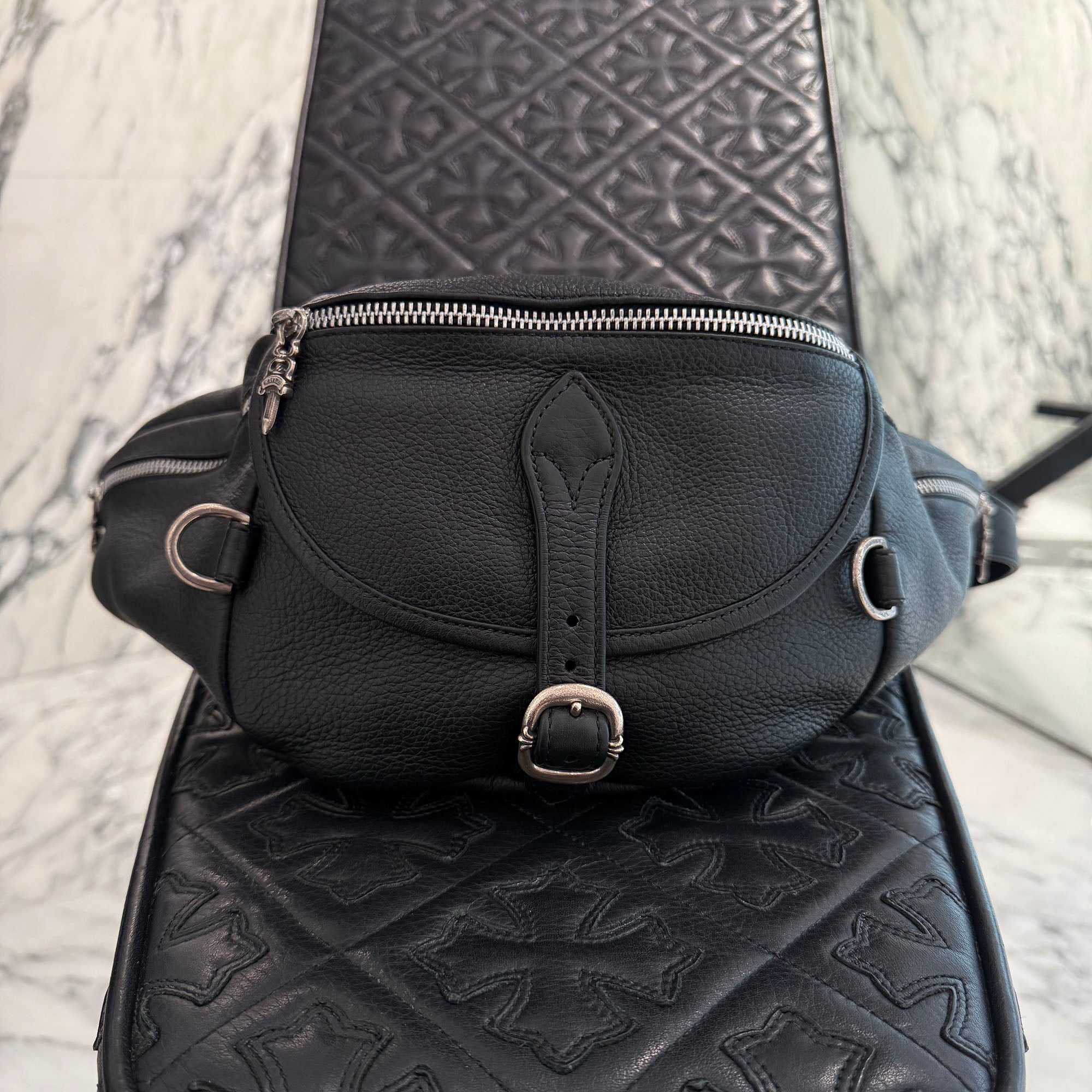 CHROME HEARTS 1 SNAT PACK LEATHER WAIST BAG クロムハーツ 1スナットパック レザー ウェストバッグ