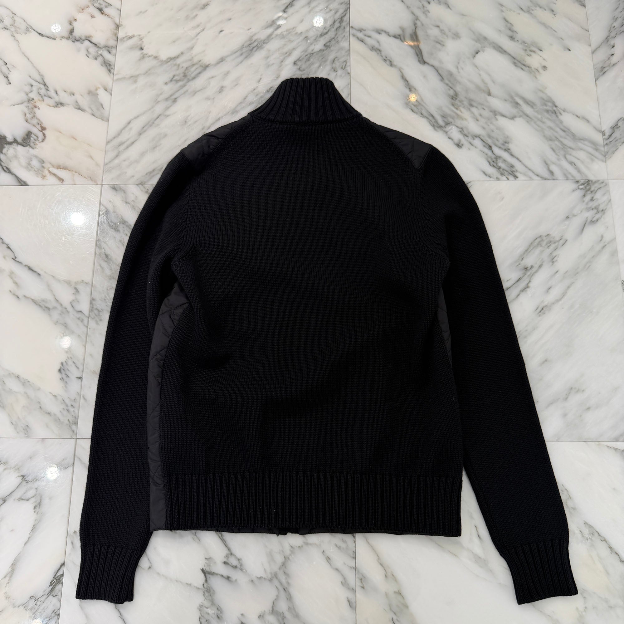 PRADA 2020AW Quilted Knit Zip Up Blouson Jacket UMC898 R142 EV5 Size 46 プラダ キルティング切替 ニット ジップアップ ブルゾンジャケット サイズ46