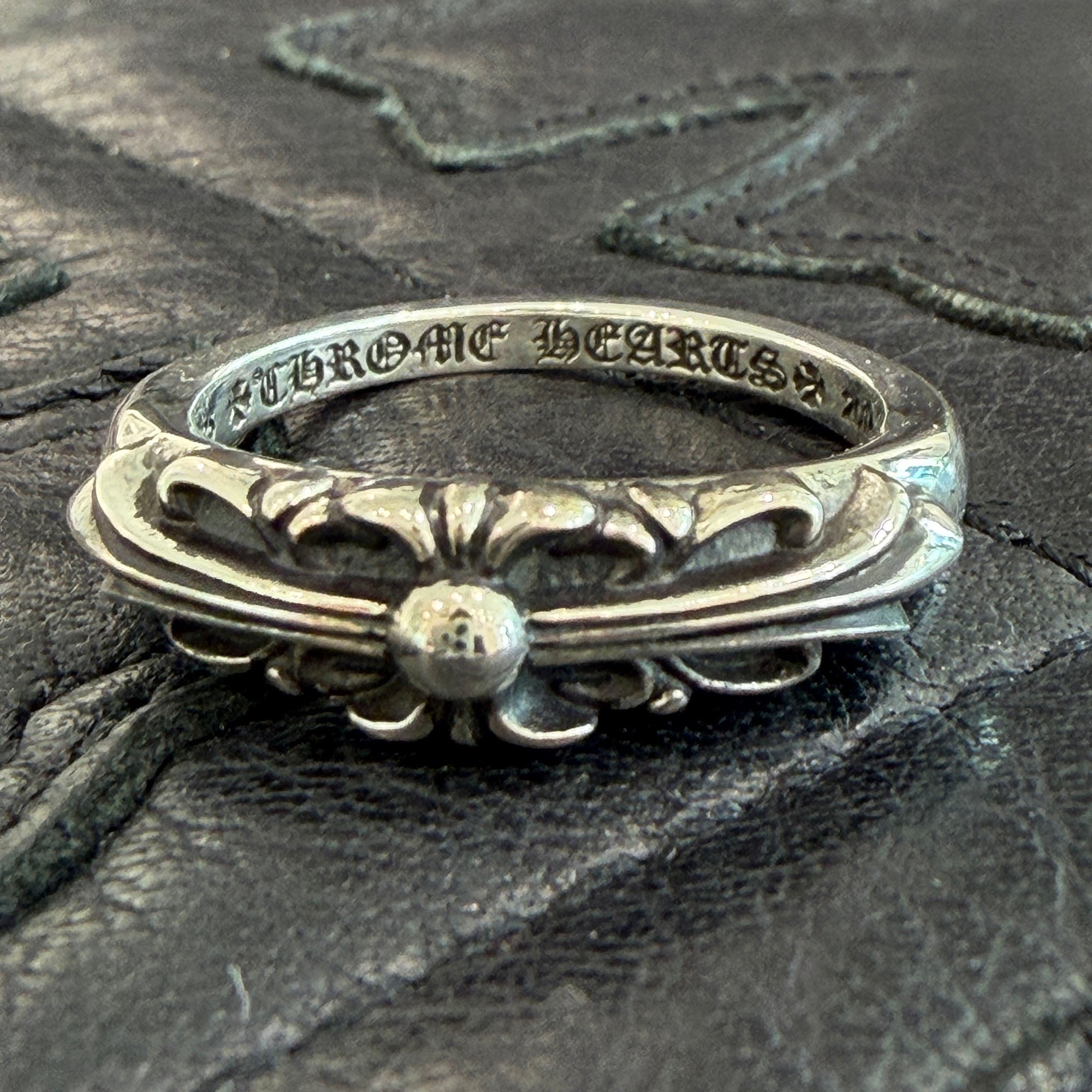 CHROME HEARTS Baby Classic Floral Cross Ring 18号 クロムハーツ ベイビークラシック フローラルクロス リング サイズ18号