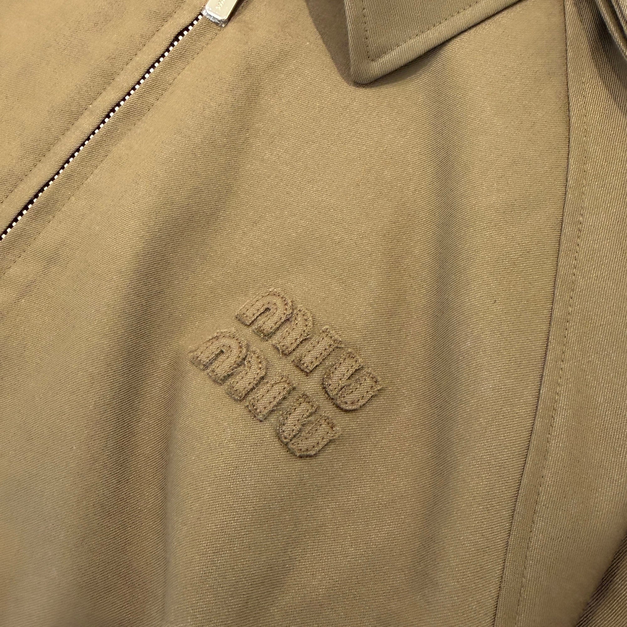 MIU MIU 2024AW Logo Patch Zip Up Gabardine Blouson ML1014 S000
