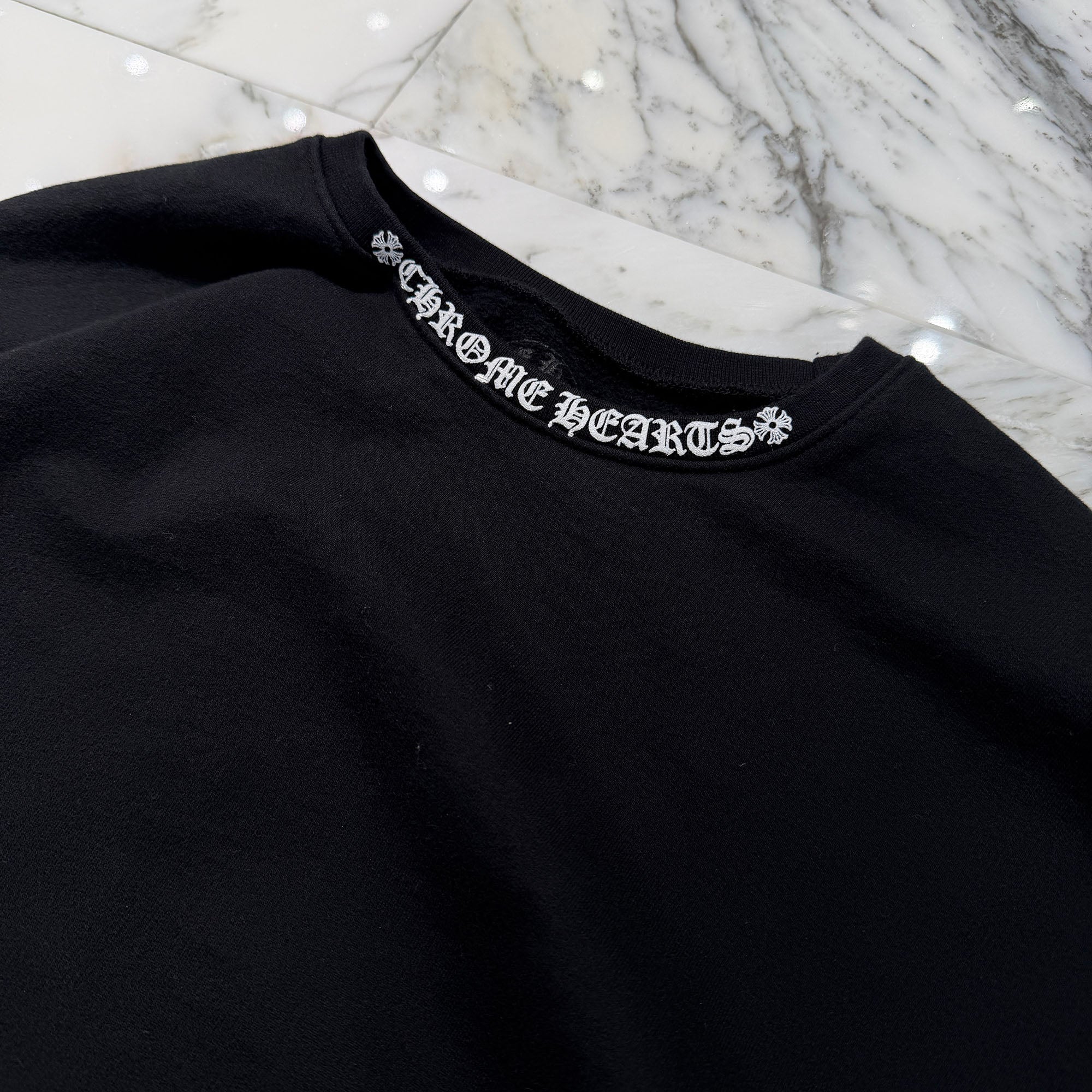 CHROME HEARTS Neck Logo Crewneck Sweat Shirt Size M クロムハーツ ネックロゴ クルーネック スウェットシャツ サイズM