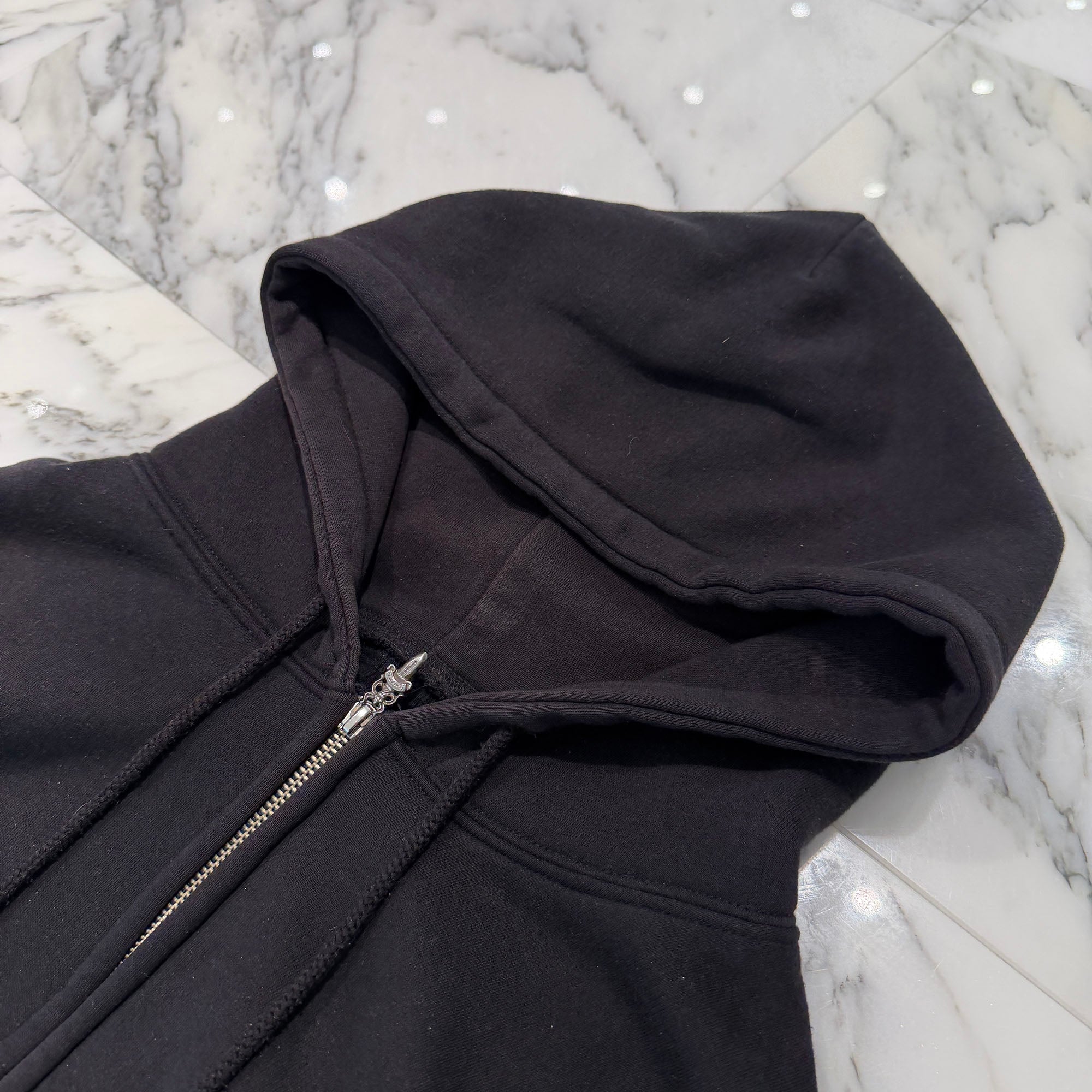 CHROME HEARTS OLD Back Floral Cross Scroll Zip Up Hoodie Size L