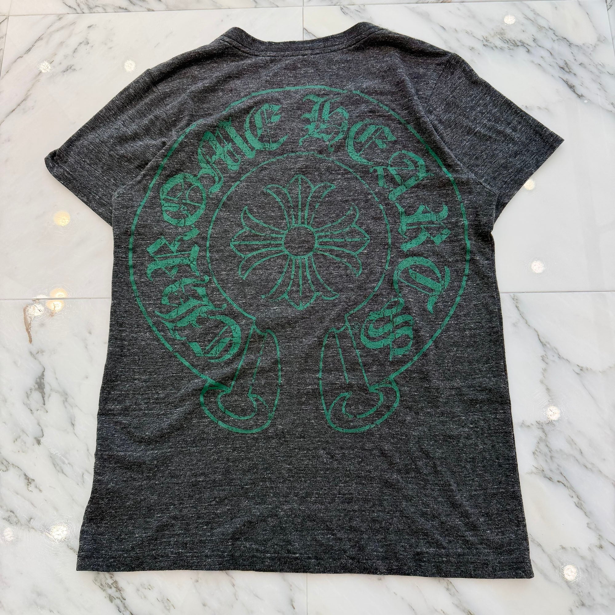 CHROME HEARTS OLD CH Plus Horseshoe Print V Neck Tee Size L クロムハーツ オールド CHプラス ホースシュー プリント Vネック Tシャツ サイズL