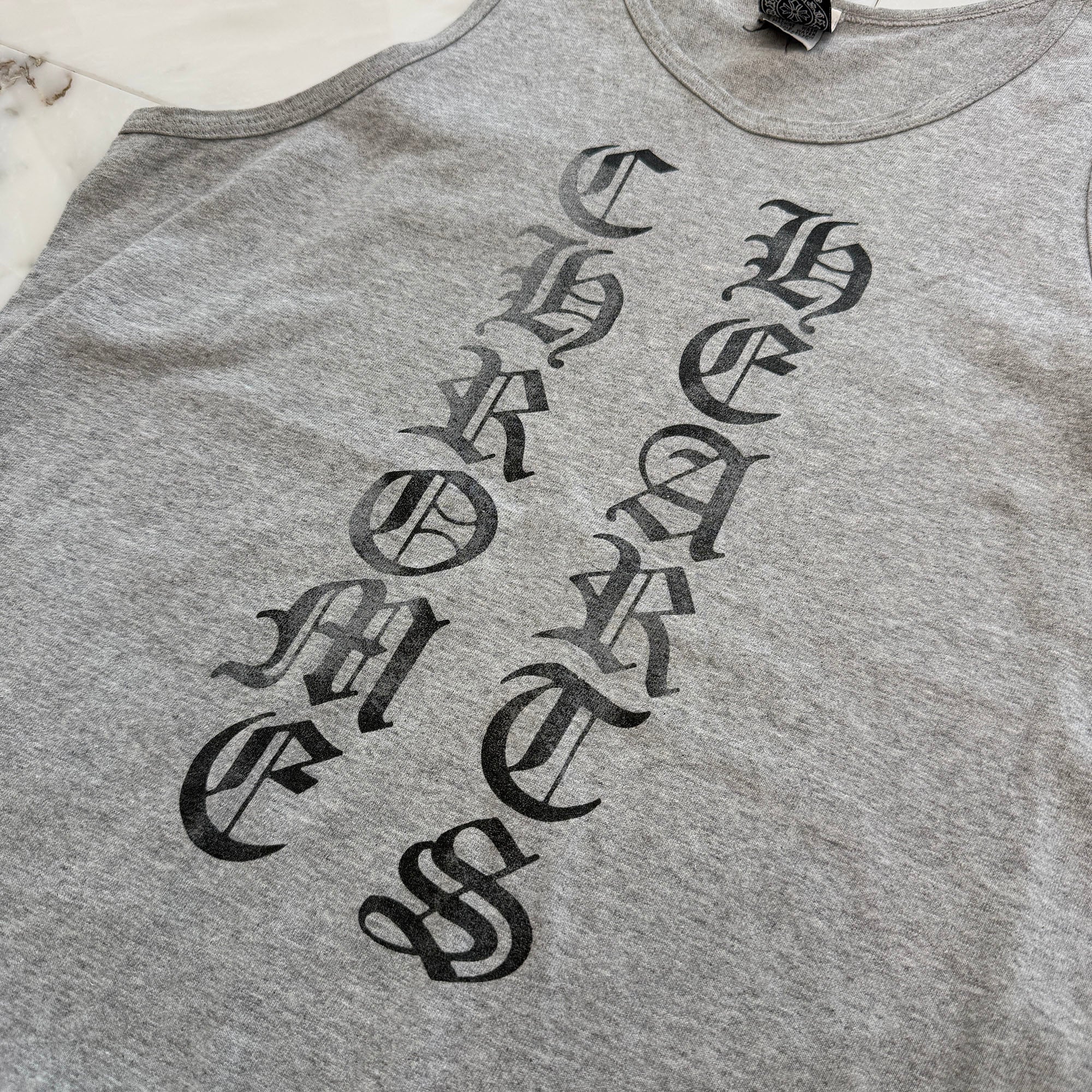 CHROME HEARTS OLD Script Logo Print Tank Top Size M クロムハーツ オールド スクリプトロゴ プリントタンクトップ サイズM