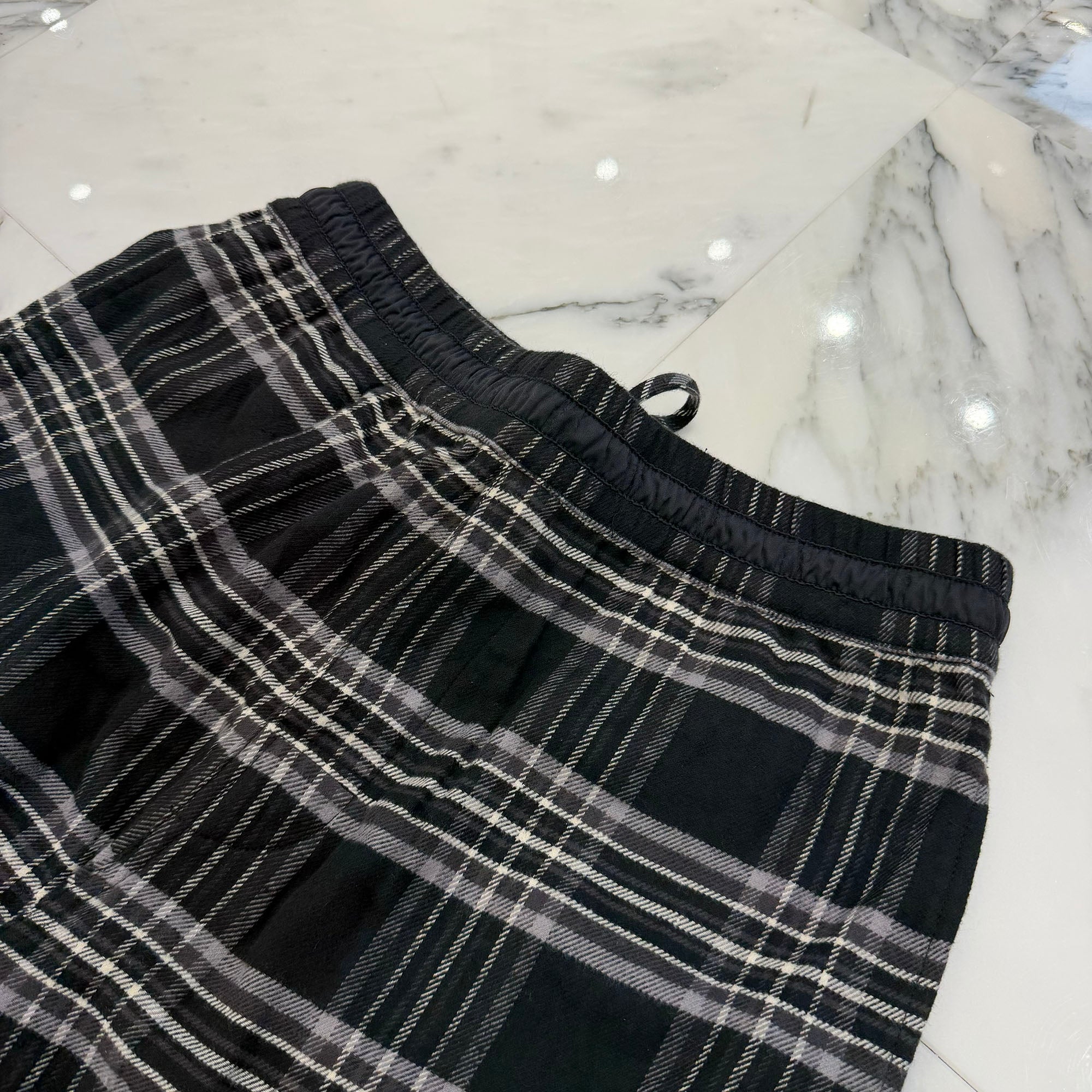 CHROME HEARTS 1 Cross Leather Patch After School Flannel Check Half Pants Size M クロムハーツ 1 クロス レザー パッチ アフタースクール フランネル チェック ハーフ パンツ サイズM