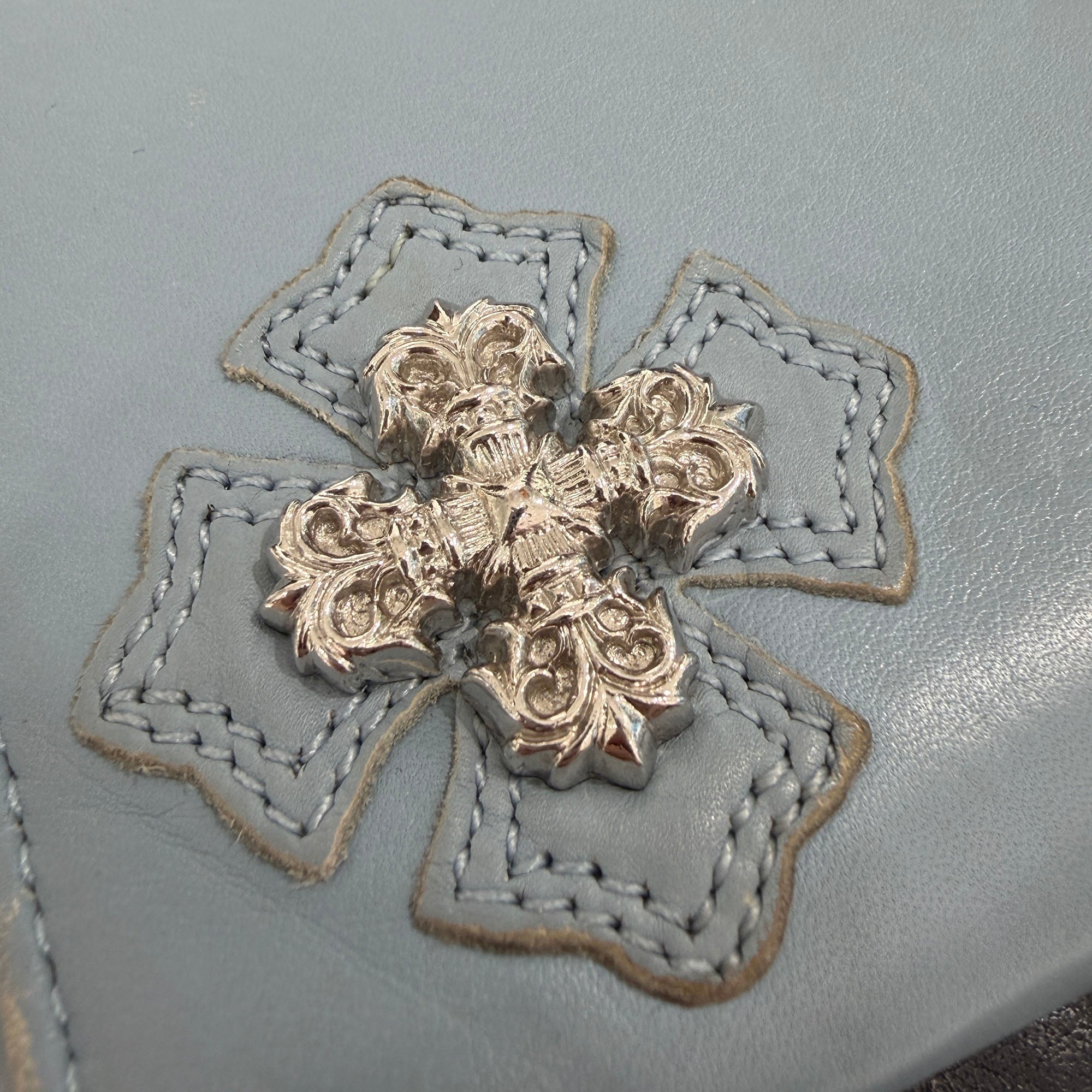 CHROME HEARTS Filigree Plus Leather Patch Round Zip Wallet クロムハーツ フィリグリープラス レザーパッチ ウォレット