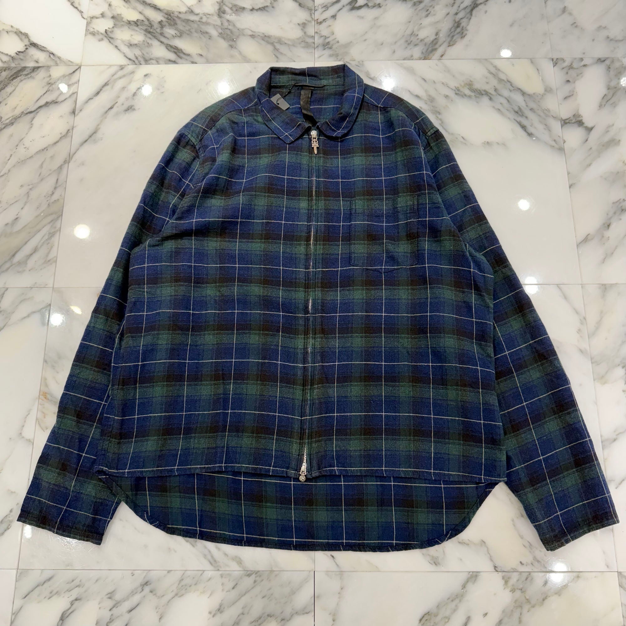 CHROME HEARTS Y NOT HEYWOOD Zip Up Check Shirt Size L クロムハーツ ワイノット ヘイウッド ジップアップ チェックシャツ サイズL