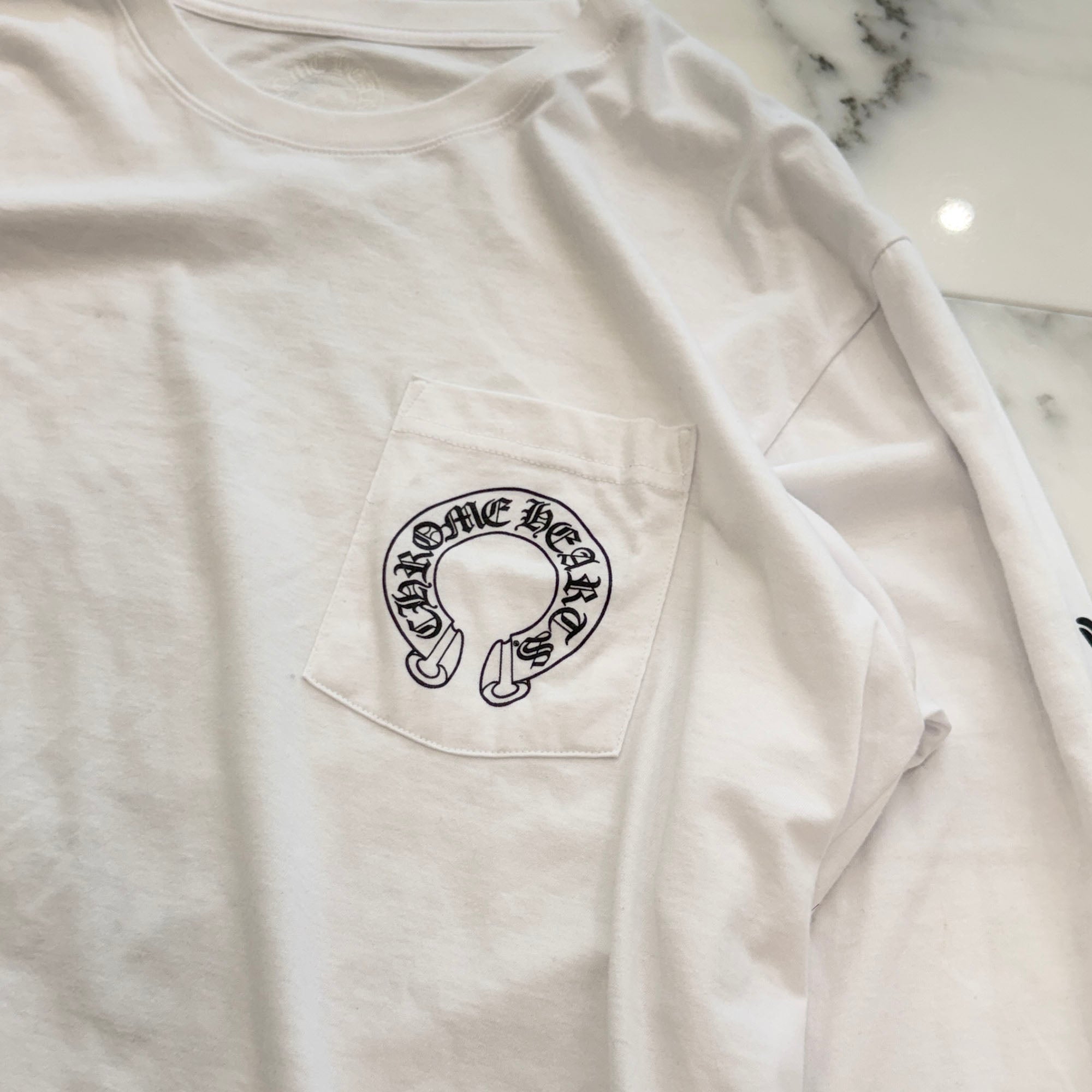 CHROME HEARTS Floral Cross Horseshoe Long Sleeve Tee Size XL クロムハーツ フローラルクロス ホースシュー ロングスリーブTシャツ サイズXL