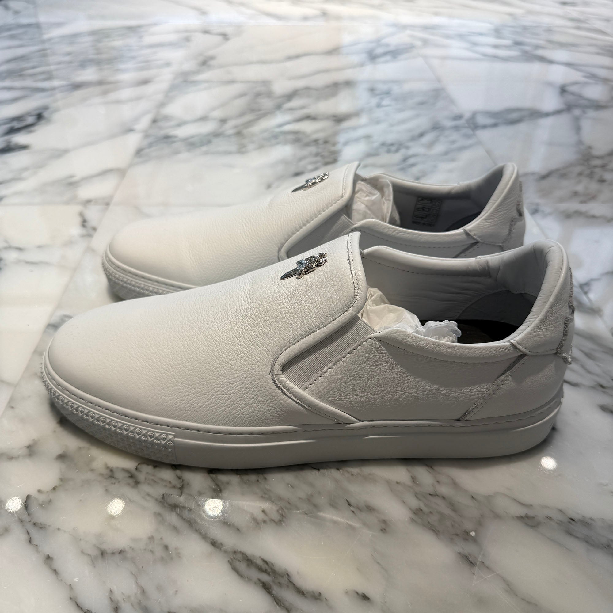 CHROME HEARTS CH Plus Leather Patch Dagger Slip On Size 43（27.5cm～28.0cm） クロムハーツ CHプラス レザーパッチ ダガー スリッポン サイズ43（27.5cm～28.0cm）