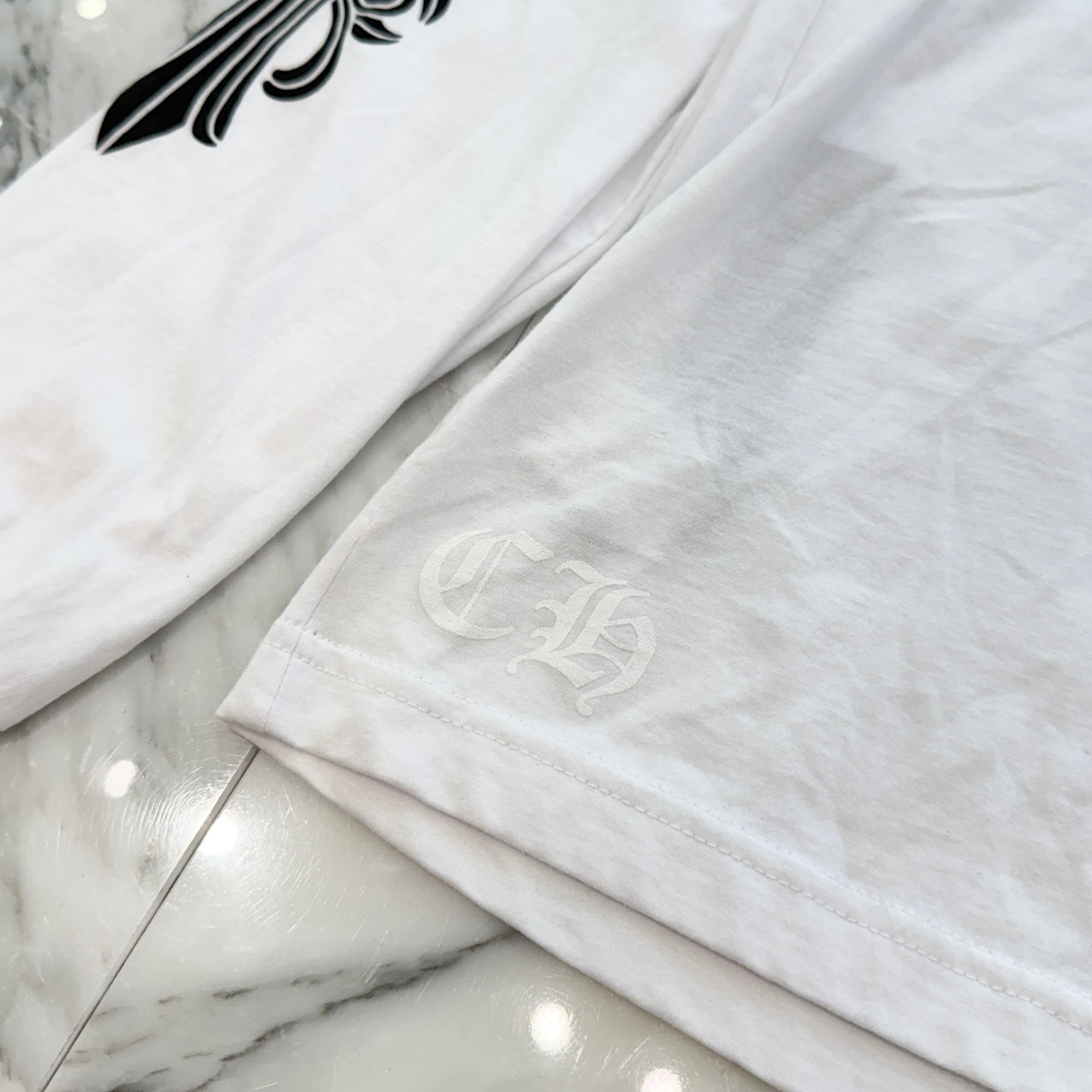 CHROME HEARTS Floral Cross Horseshoe Long Sleeve Tee Size XL クロムハーツ フローラルクロス ホースシュー ロングスリーブTシャツ サイズXL