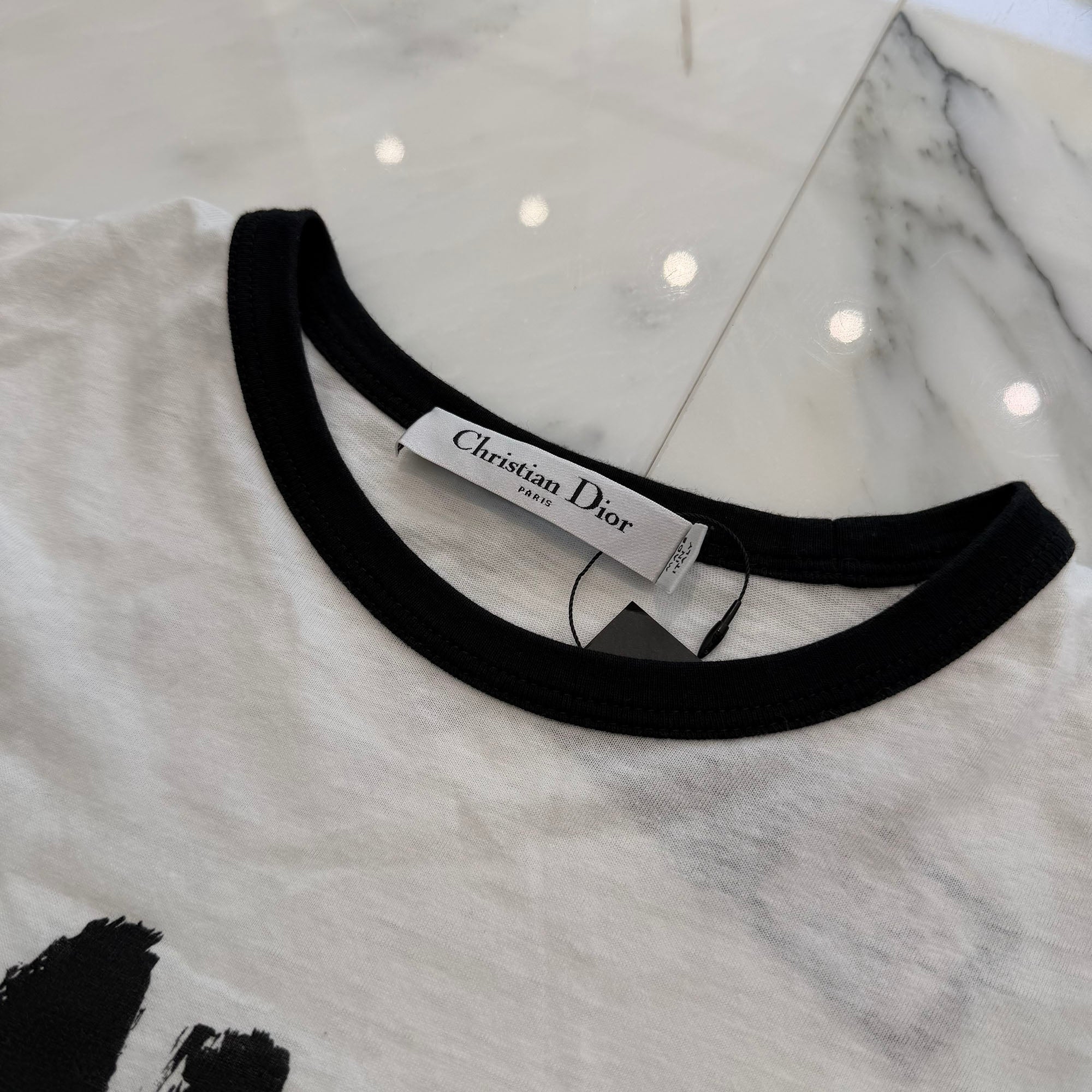 DIOR 2024AW "MISS DIOR" Graffiti Print Ringer Tee 453T40A4554 ディオール "ミス ディオール" グラフィティプリント リンガーTシャツ