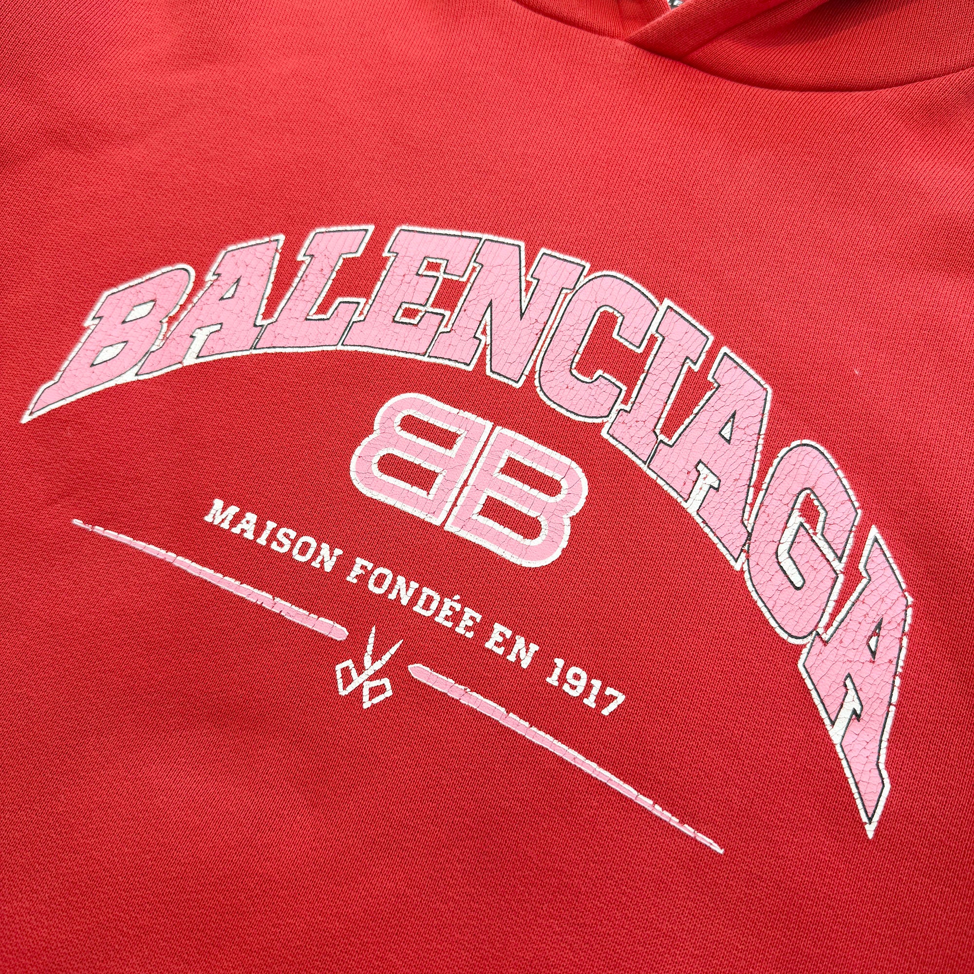 BALENCIAGA 2022SS Crack Print Over Sized Pullover Hoodie 674986 TLVJ2 Size 2 バレンシアガ クラックプリントオーバーサイズ プルオーバーパーカー サイズ2