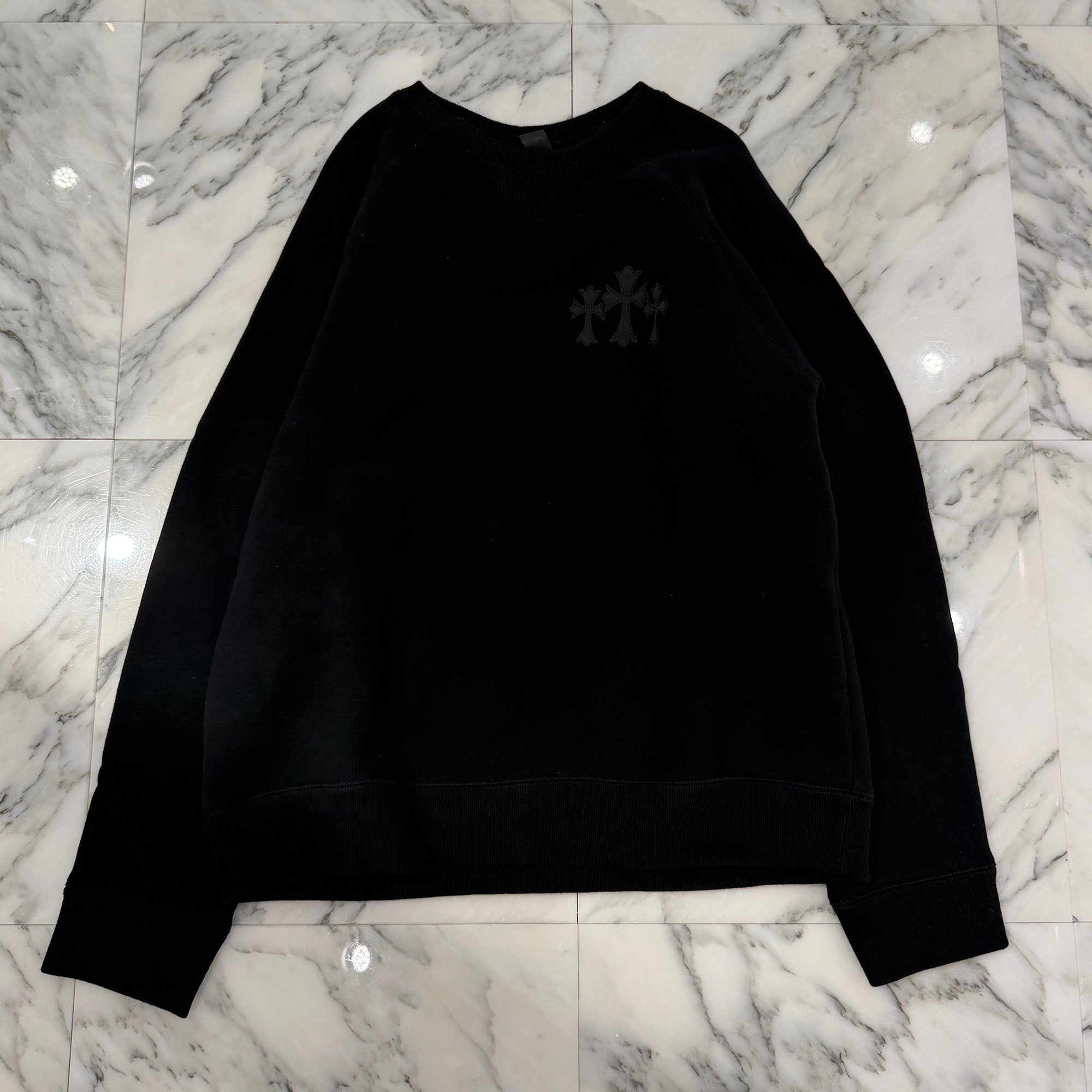 CHROME HEARTS 2025SS Y NOT Cemetery Cross Applique Embroidery Sweatshirt Size L クロムハーツ ワイノット セメタリークロス アップリケ刺繡 スウェットシャツ サイズL