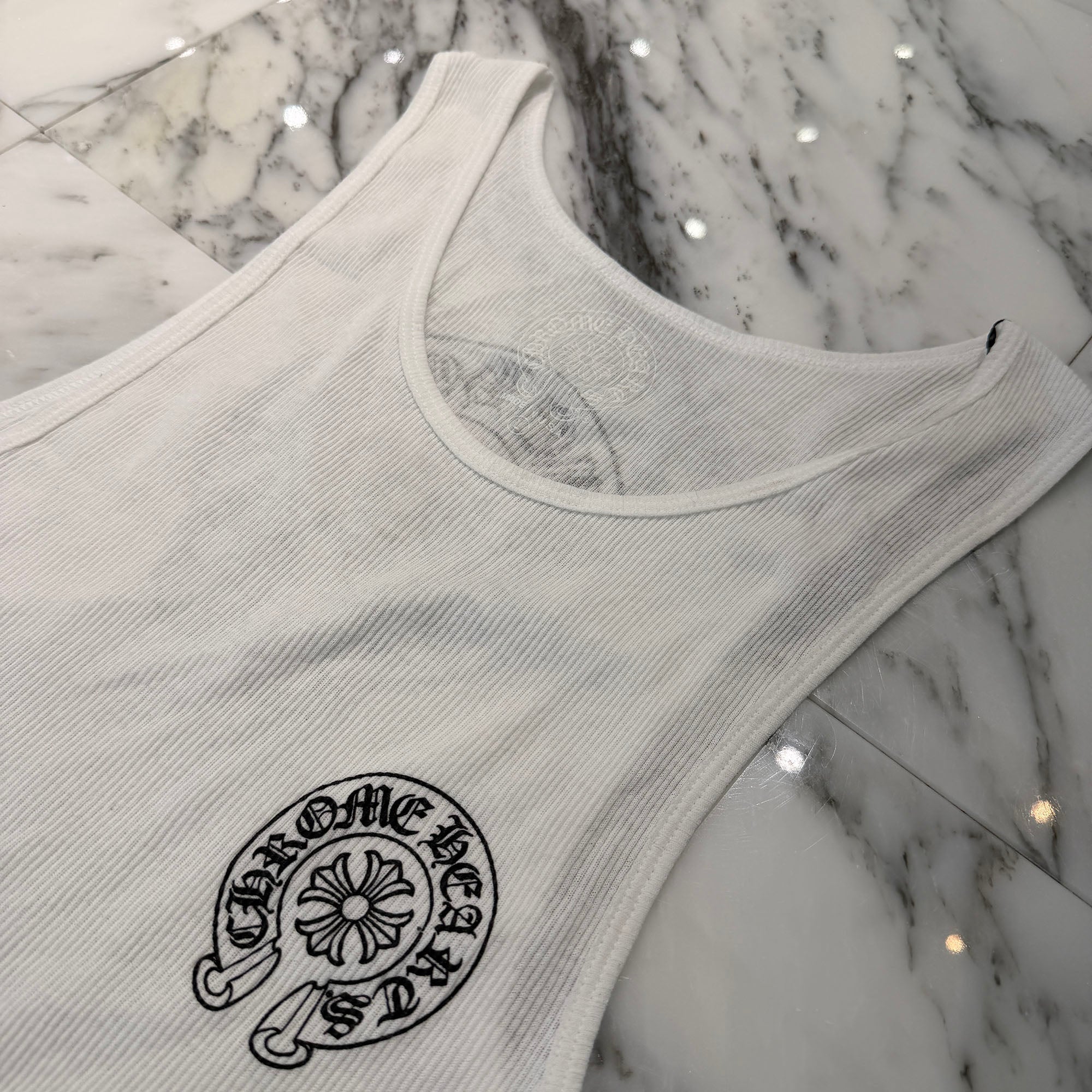 CHROME HEARTS Back Horseshoe Print Tank Top Size L クロムハーツ バックホースシュープリント タンクトップ サイズL