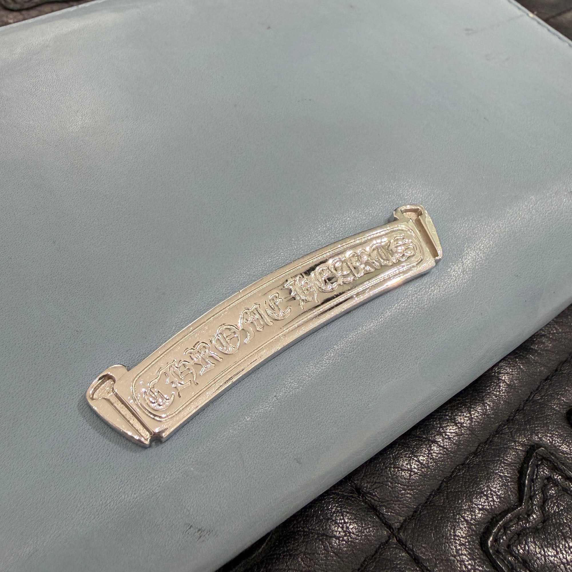 CHROME HEARTS Filigree Plus Leather Patch Round Zip Wallet クロムハーツ フィリグリープラス レザーパッチ ウォレット