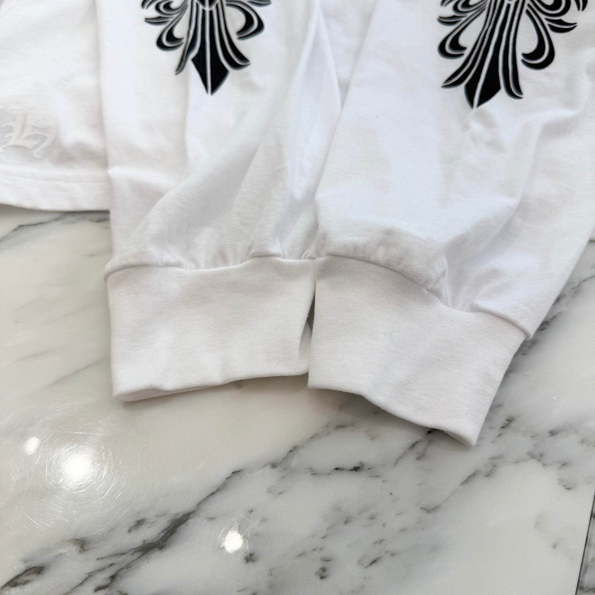 CHROME HEARTS Floral Cross Horseshoe Long Sleeve Tee Size XL クロムハーツ フローラルクロス ホースシュー ロングスリーブTシャツ サイズXL