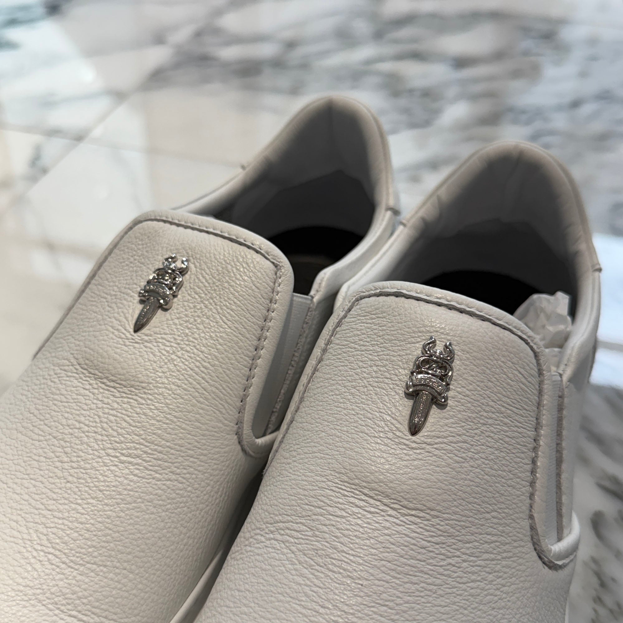 CHROME HEARTS CH Plus Leather Patch Dagger Slip On Size 43（27.5cm～28.0cm） クロムハーツ CHプラス レザーパッチ ダガー スリッポン サイズ43（27.5cm～28.0cm）
