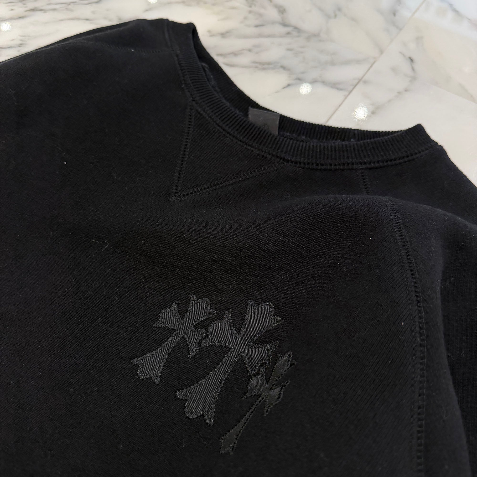 CHROME HEARTS 2025SS Y NOT Cemetery Cross Applique Embroidery Sweatshirt Size L クロムハーツ ワイノット セメタリークロス アップリケ刺繡 スウェットシャツ サイズL