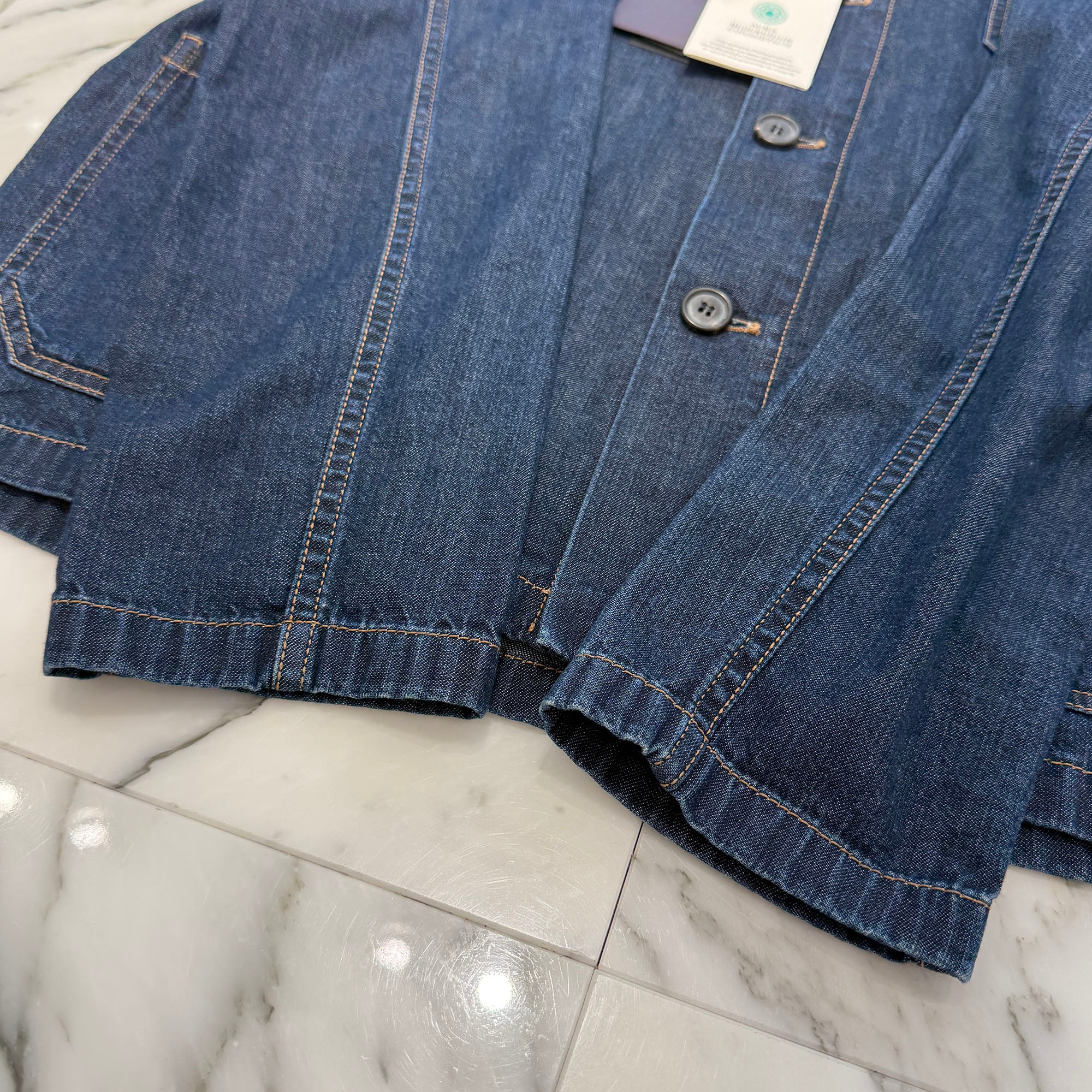 PRADA 2023AW Triangle Logo Oversize Denim Shirt GEB256 S00014PW Size M プラダ トライアングルロゴ オーバーサイズ デニムシャツ サイズM