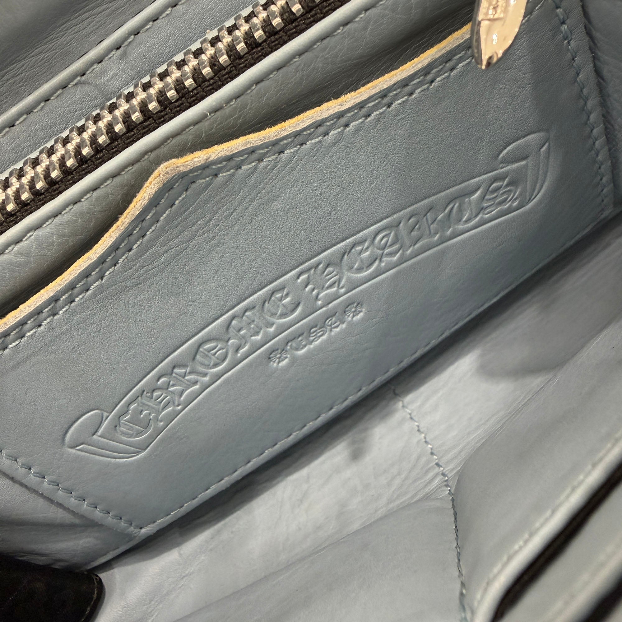 CHROME HEARTS Filigree Plus Leather Patch Round Zip Wallet クロムハーツ フィリグリープラス レザーパッチ ウォレット