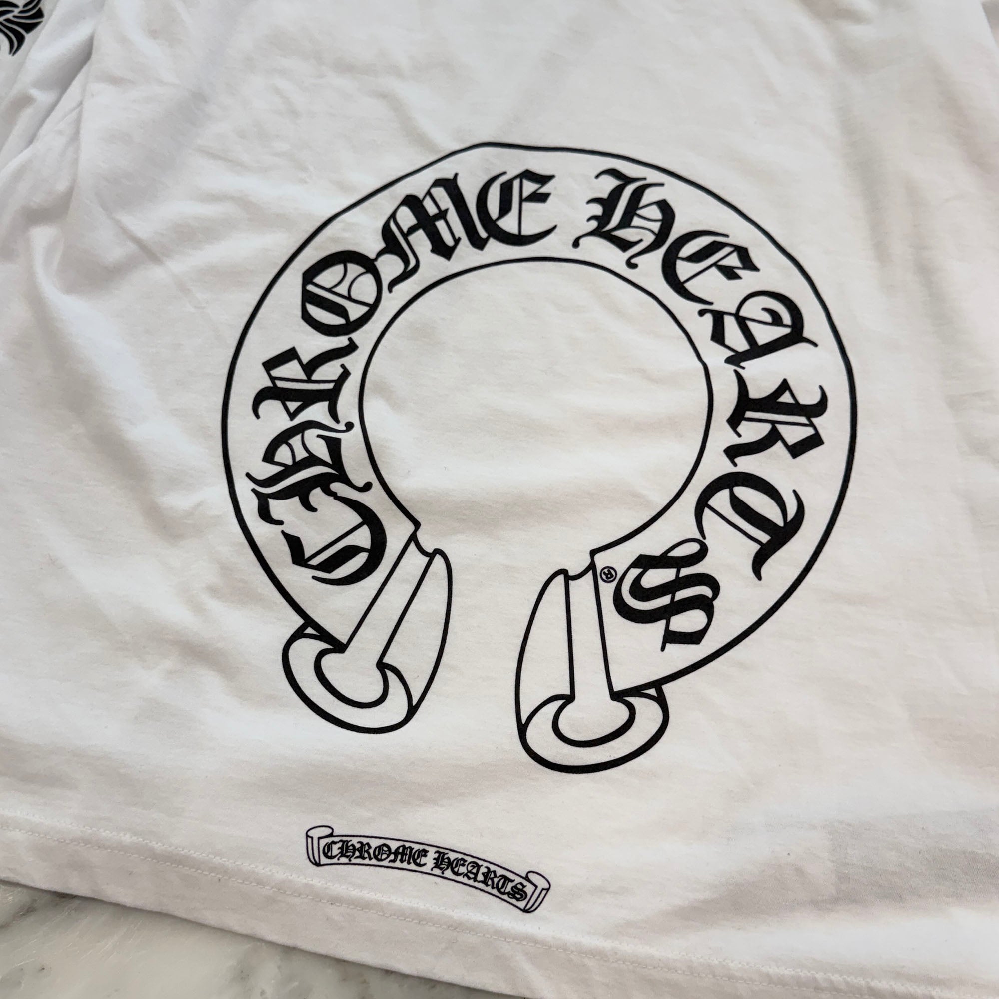 CHROME HEARTS Floral Cross Horseshoe Long Sleeve Tee Size XL クロムハーツ フローラルクロス ホースシュー ロングスリーブTシャツ サイズXL