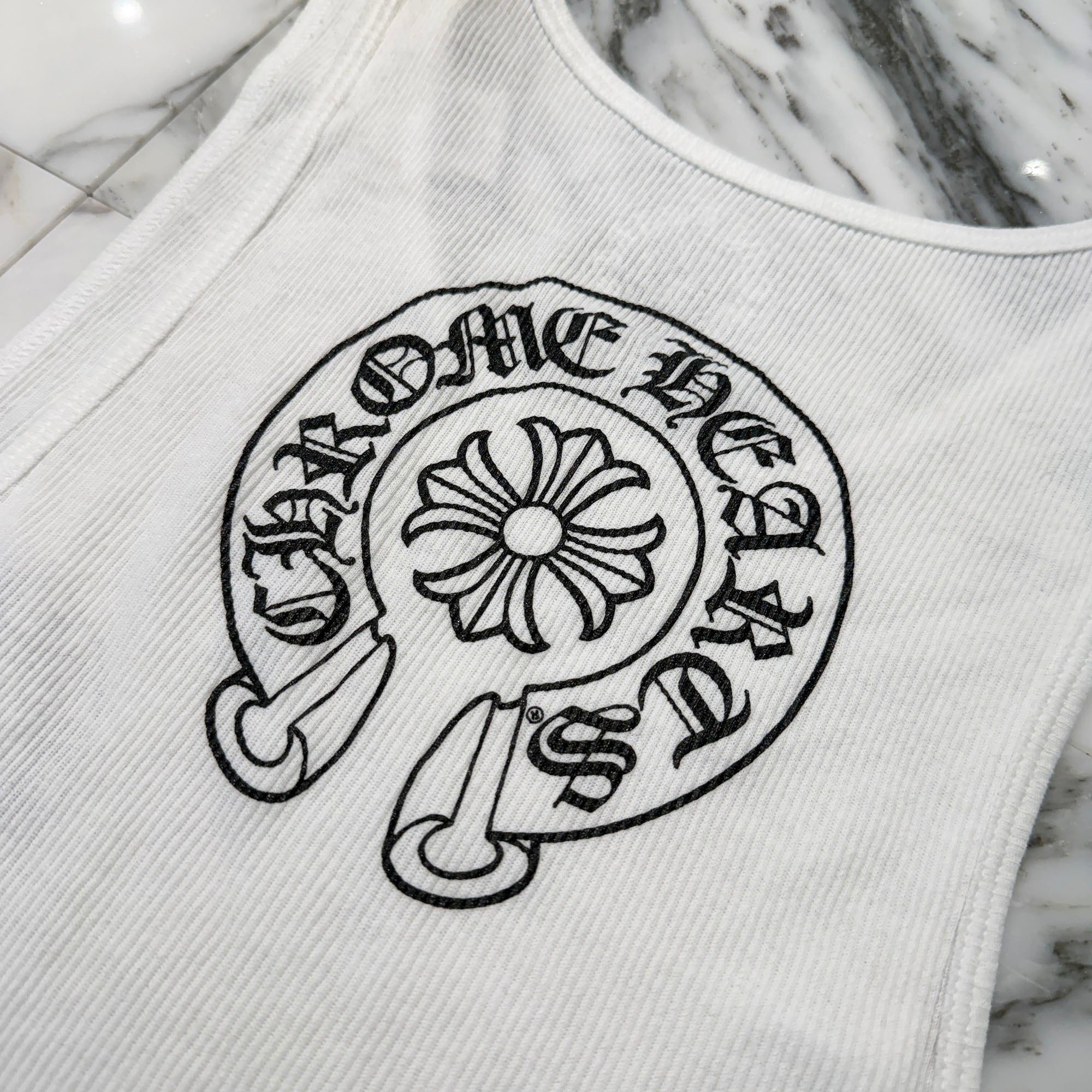 CHROME HEARTS Back Horseshoe Print Tank Top Size L クロムハーツ バックホースシュープリント タンクトップ サイズL