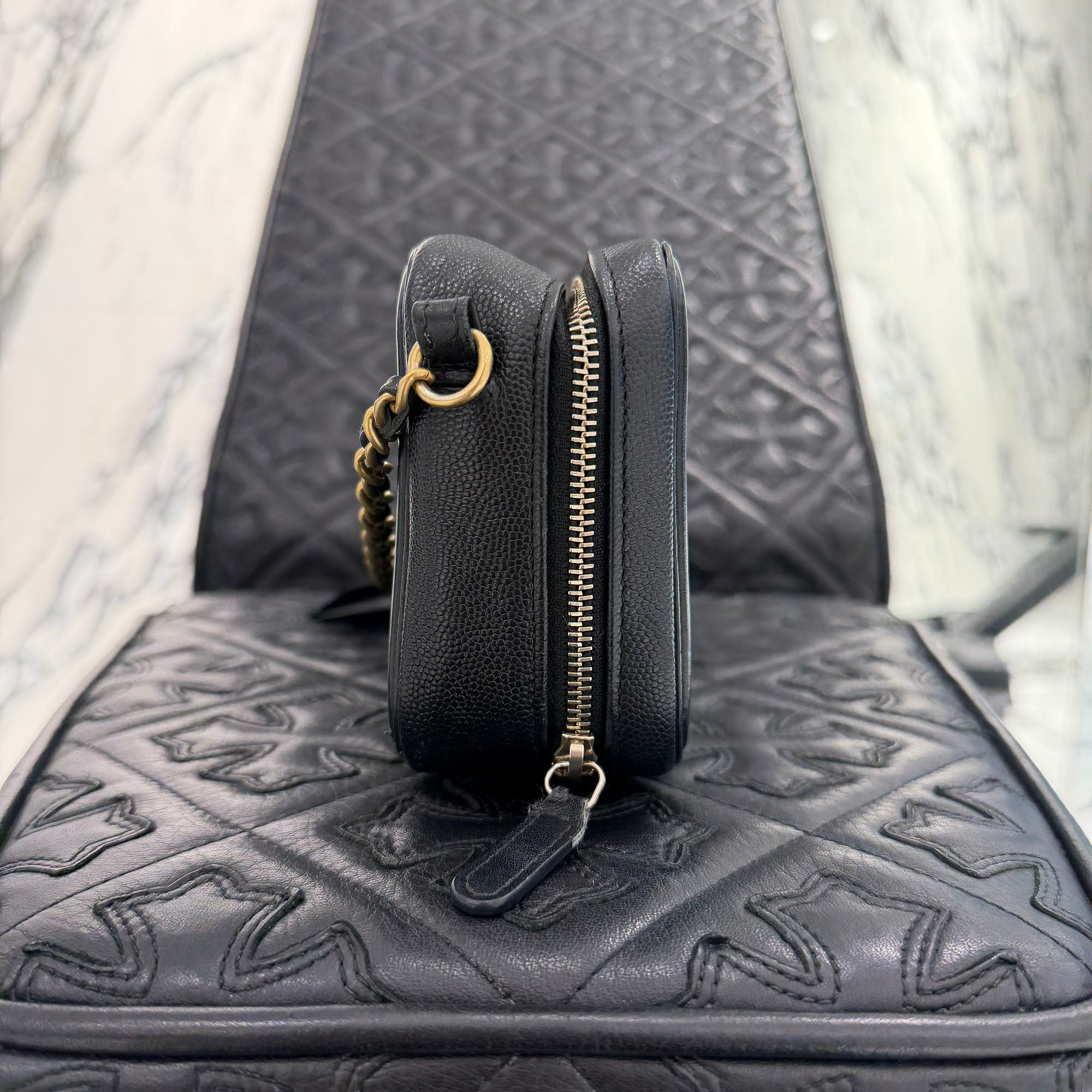 CHANEL CC Filigree Matelassé Chain Shoulder Vanity Bag A84452 シャネル CCフィリグリー マトラッセ チェーンショルダー バニティバッグ