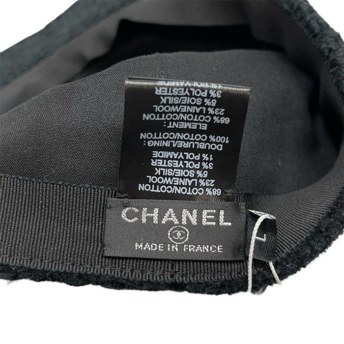 CHANEL 2023AW Tweed Cotton Cap AA8562 B09111 94305 Size L
