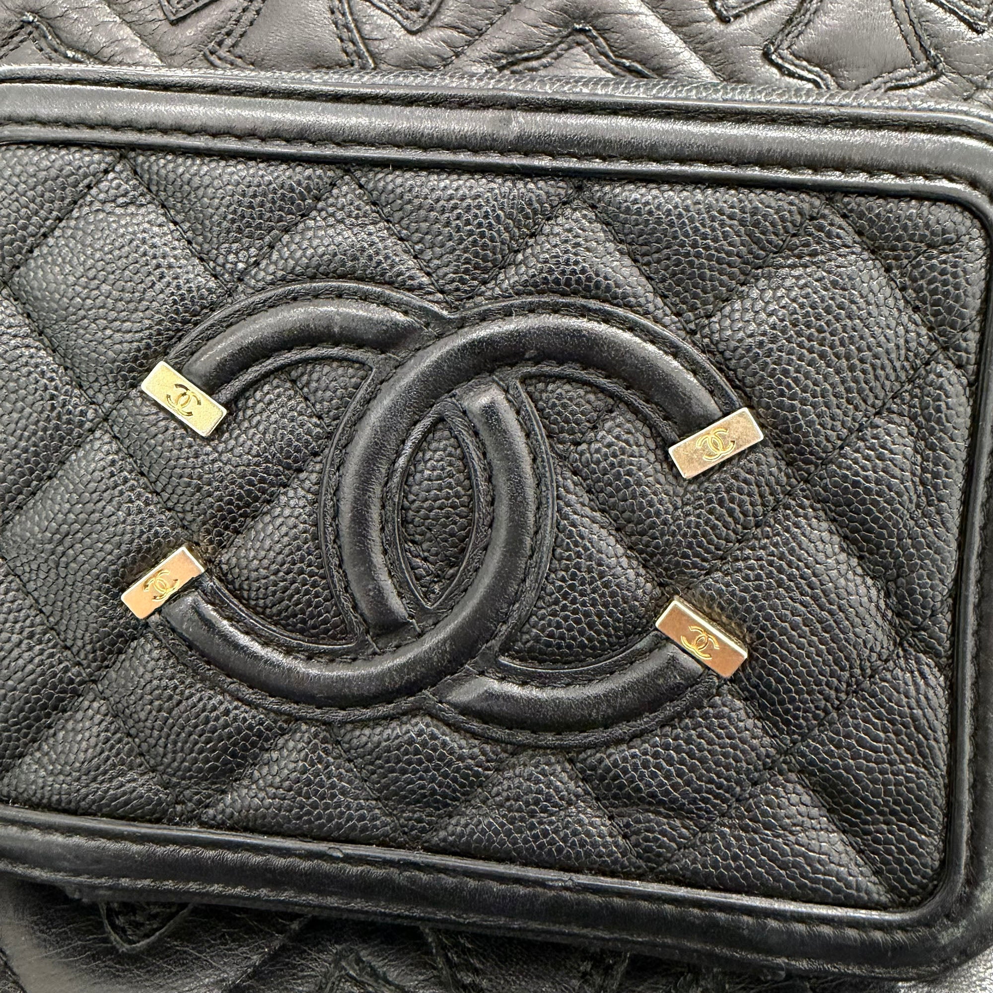CHANEL CC Filigree Matelassé Chain Shoulder Vanity Bag A84452 シャネル CCフィリグリー マトラッセ チェーンショルダー バニティバッグ