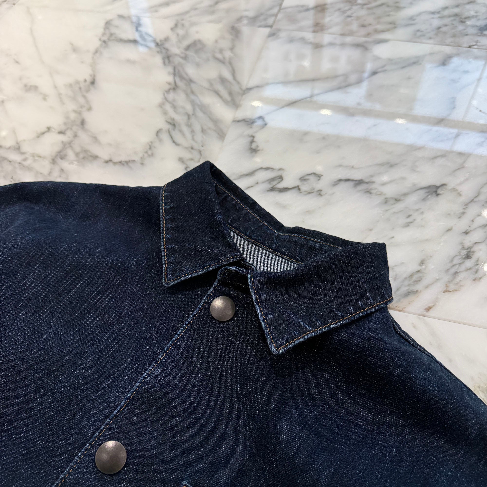 PRADA 2022AW Triangle Logo Cotton Denim Shirt Jacket GEC066 S212 109J Size L プラダ トライアングルロゴ  コットンデニム シャツジャケット サイズL