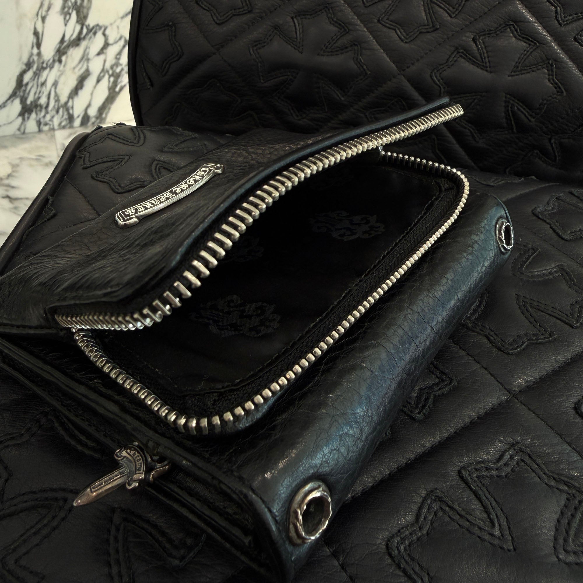 CHROME HEARTS BIG SPOON Cross Ball Leather Wallet クロムハーツ