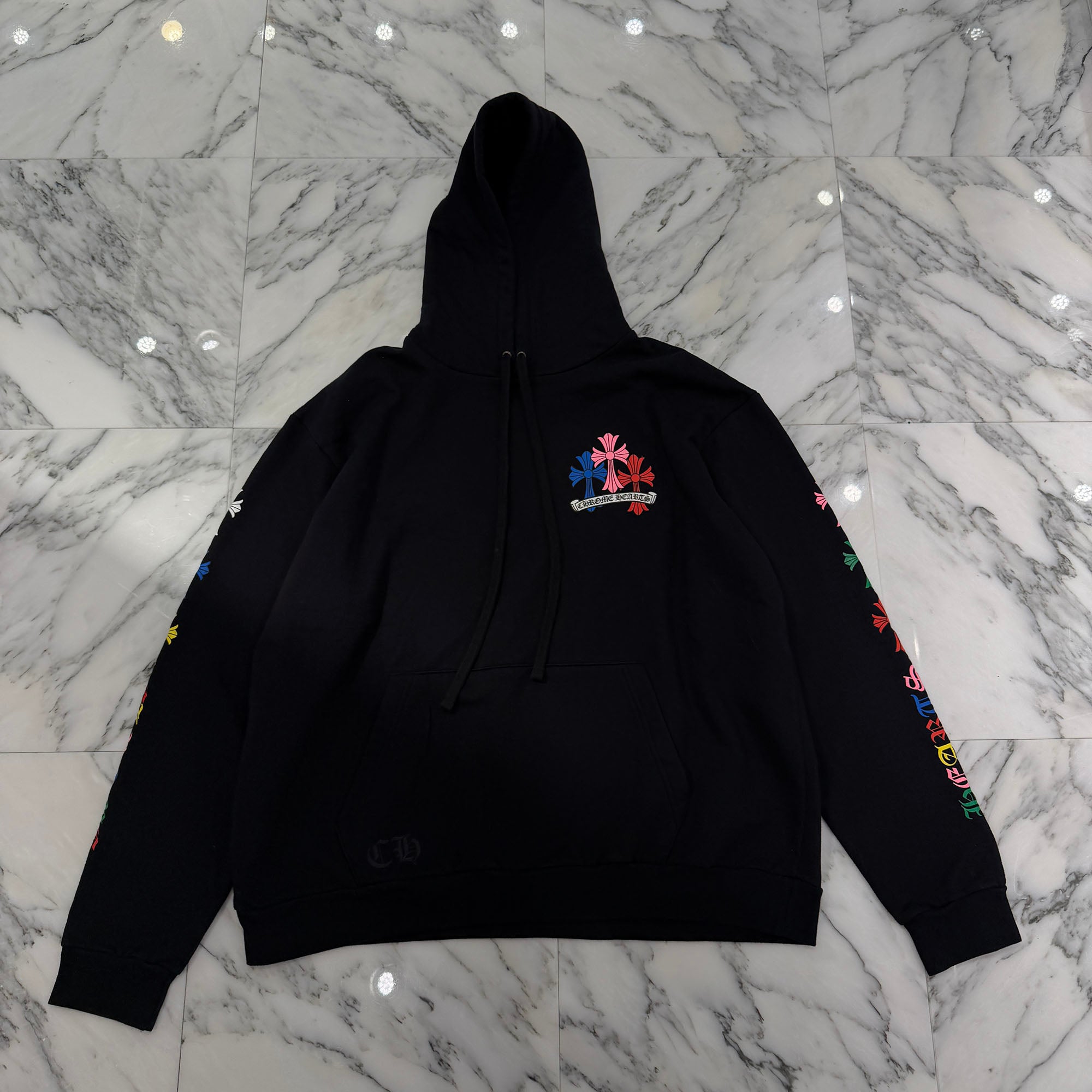 CHROME HEARTS 2022SS MLTCOL CEM CRS Pullover Hoodie Size XL クロムハーツ マルチカラーセメタリークロス プルオーバーフーディー サイズXL