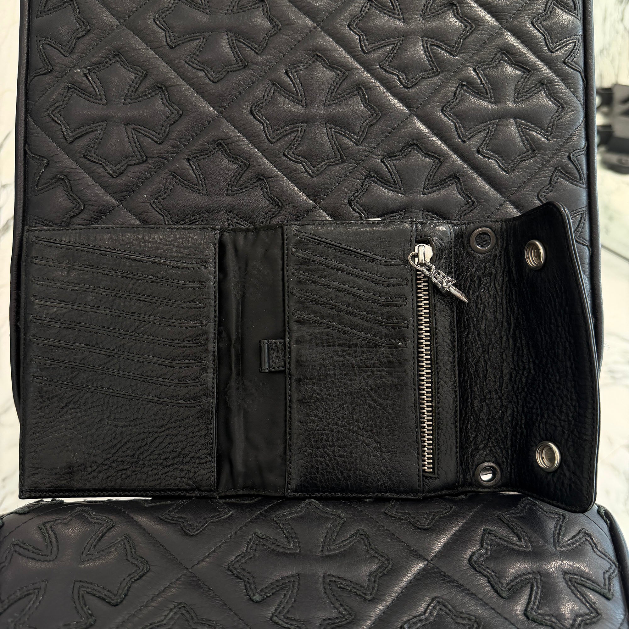 CHROME HEARTS BIG SPOON Cross Ball Leather Wallet クロムハーツ ビックスプーン クロスボール レザーウォレット