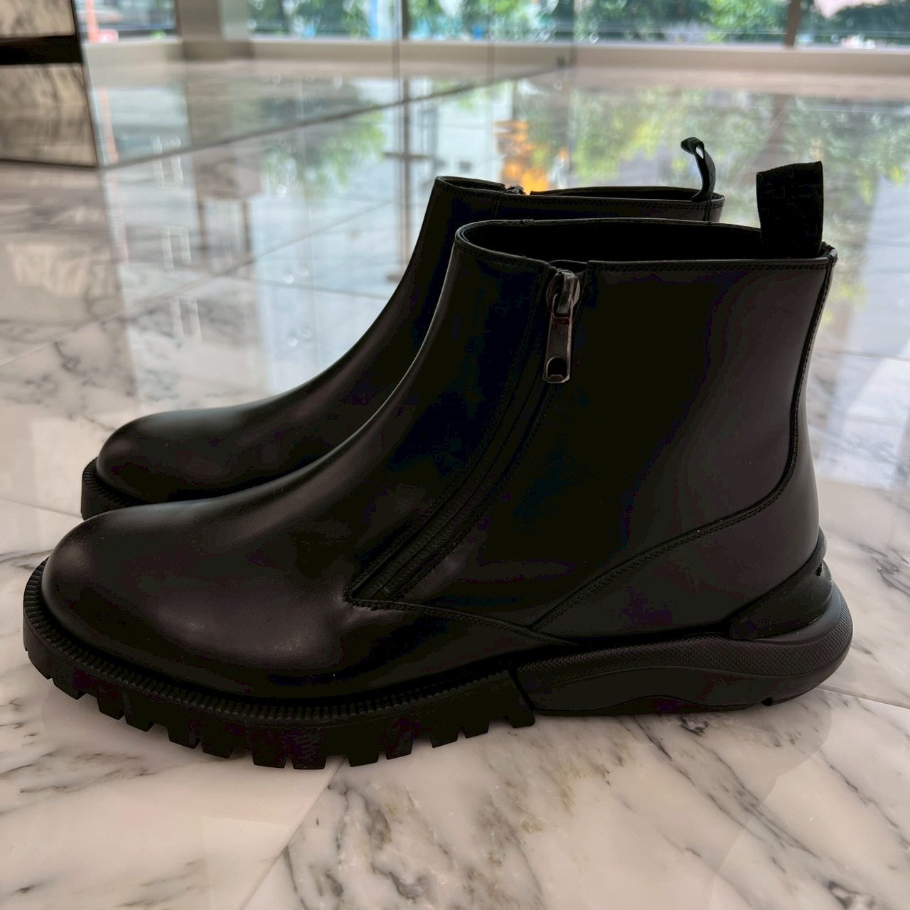 DIOR Side Zip Leather Short Boots 20EBM Size 42（27cm）ディオール サイドジップ レザーショートブーツ サイズ42(27cm)