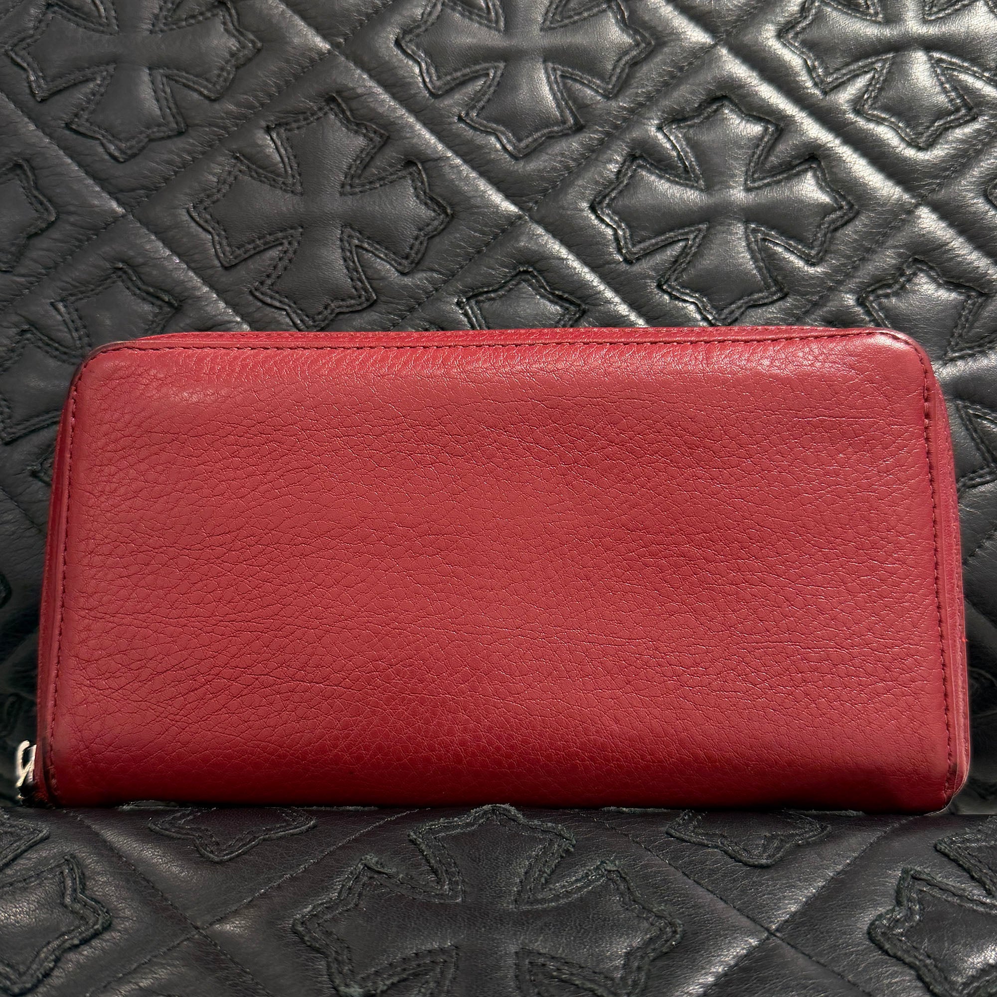CHROME HEARTS 3 Cemetery Leather Cross Patch F Zip Wallet クロムハーツ 3 セメタリー レザークロスパッチ Fジップ ウォレット