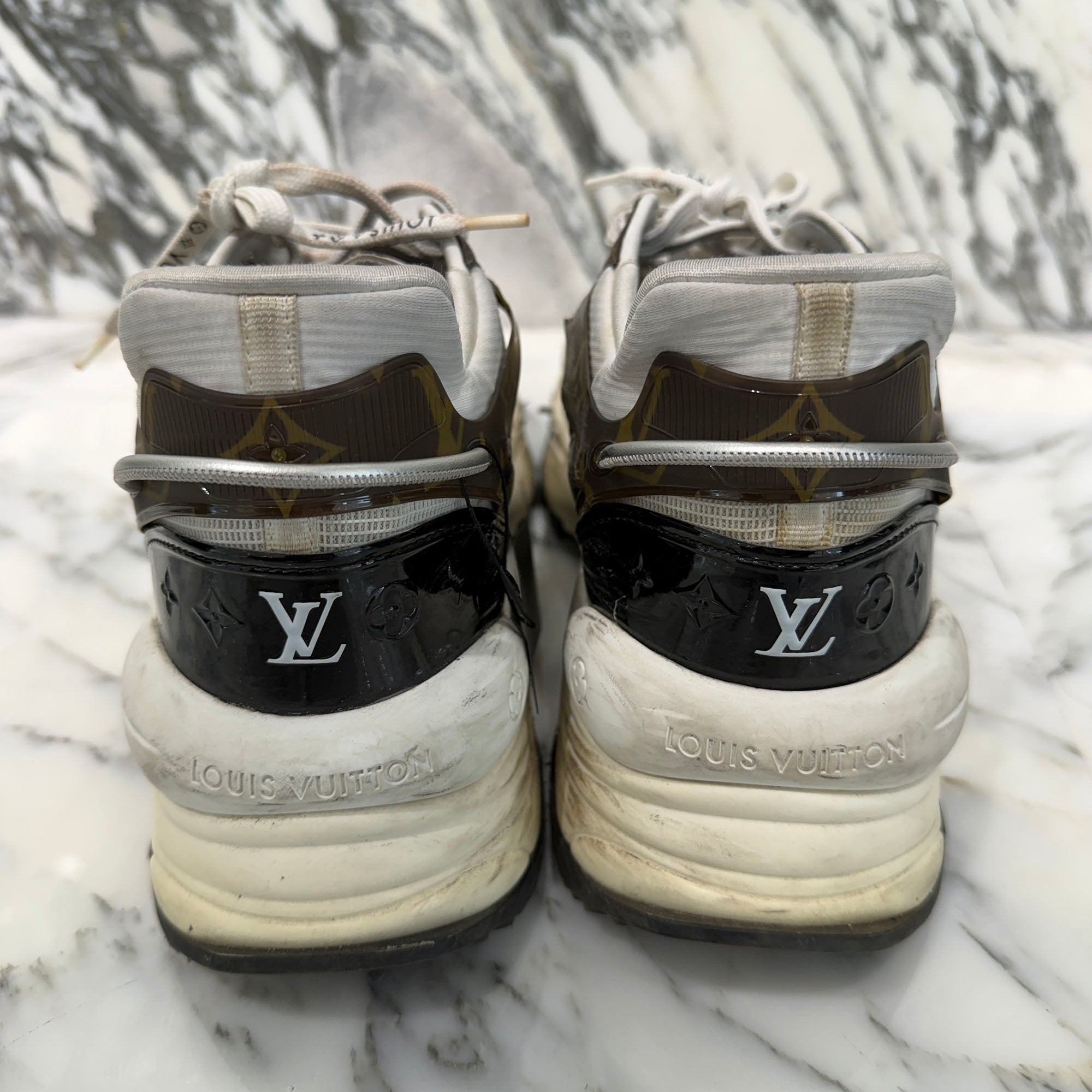 LOUIS VUITTON 2022AW LV Run 55 Line Leather × Fabric Sneakers Size 42(約26.5cm〜27.0cm程度) ルイヴィトン LVラン55ライン レザー×ファブリック スニーカー サイズ42(約26.5cm〜27.0cm程度)