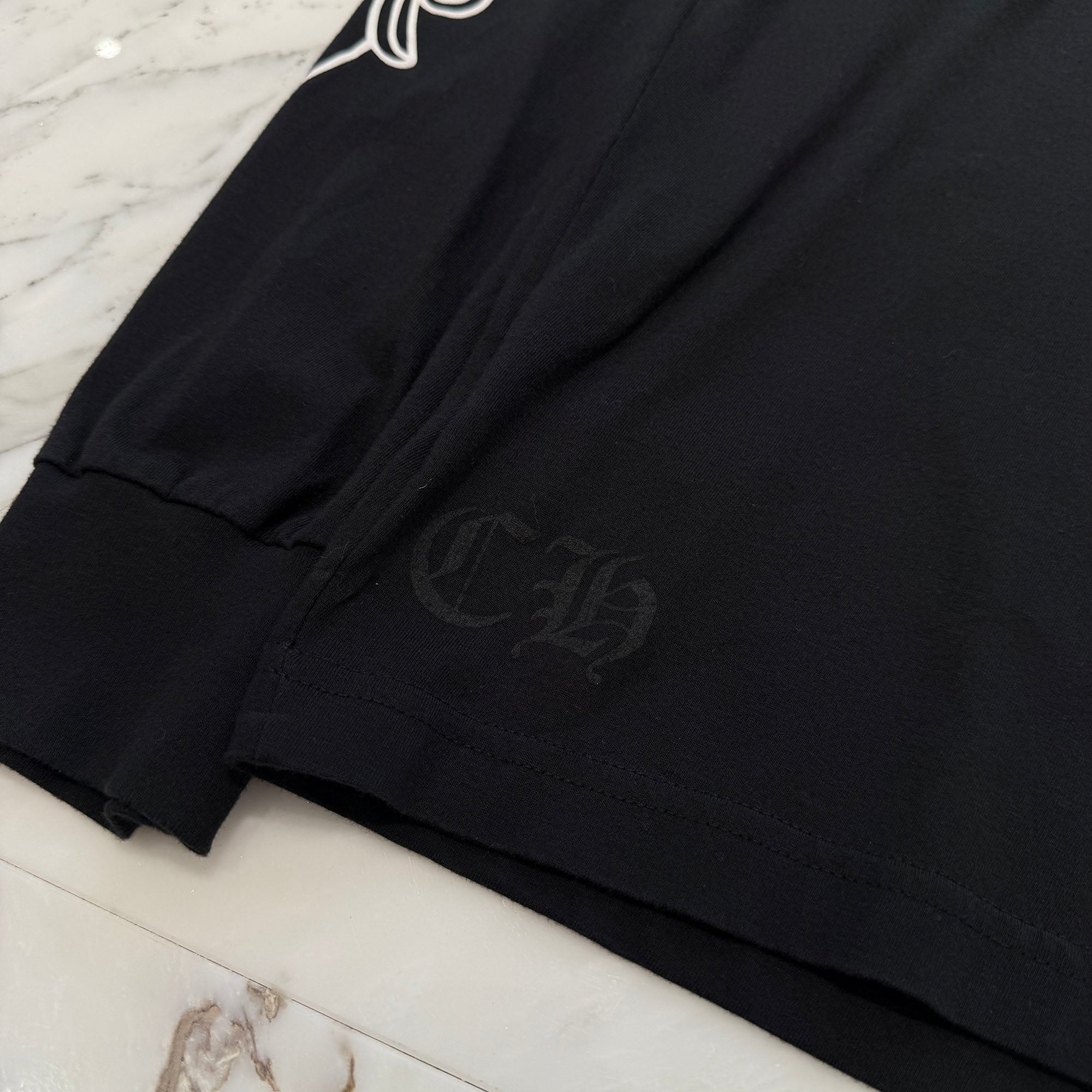 CHROME HEARTS Floral Cross Horseshoe Long Sleeve Tee Size XL クロムハーツ フローラルクロス ホースシュー ロングスリーブ Tシャツ サイズXL
