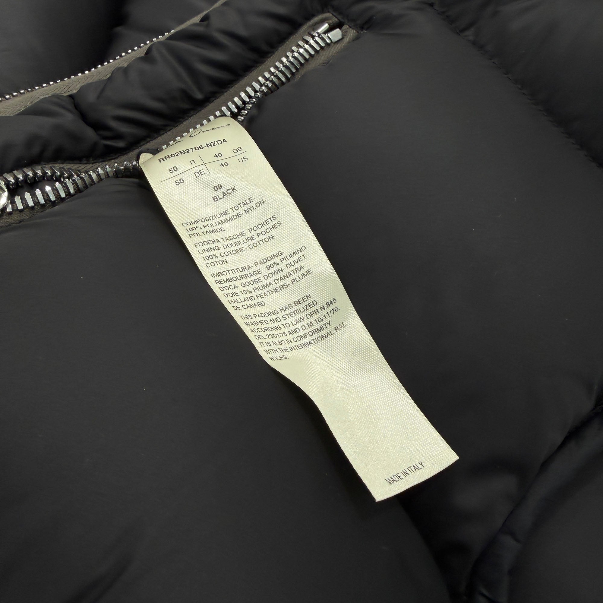 Rick Owens 2022AW Gimp Down Vest RR02B2706-NZD4 Size IT50 リックオウエンス ギンプダウンベスト サイズIT50