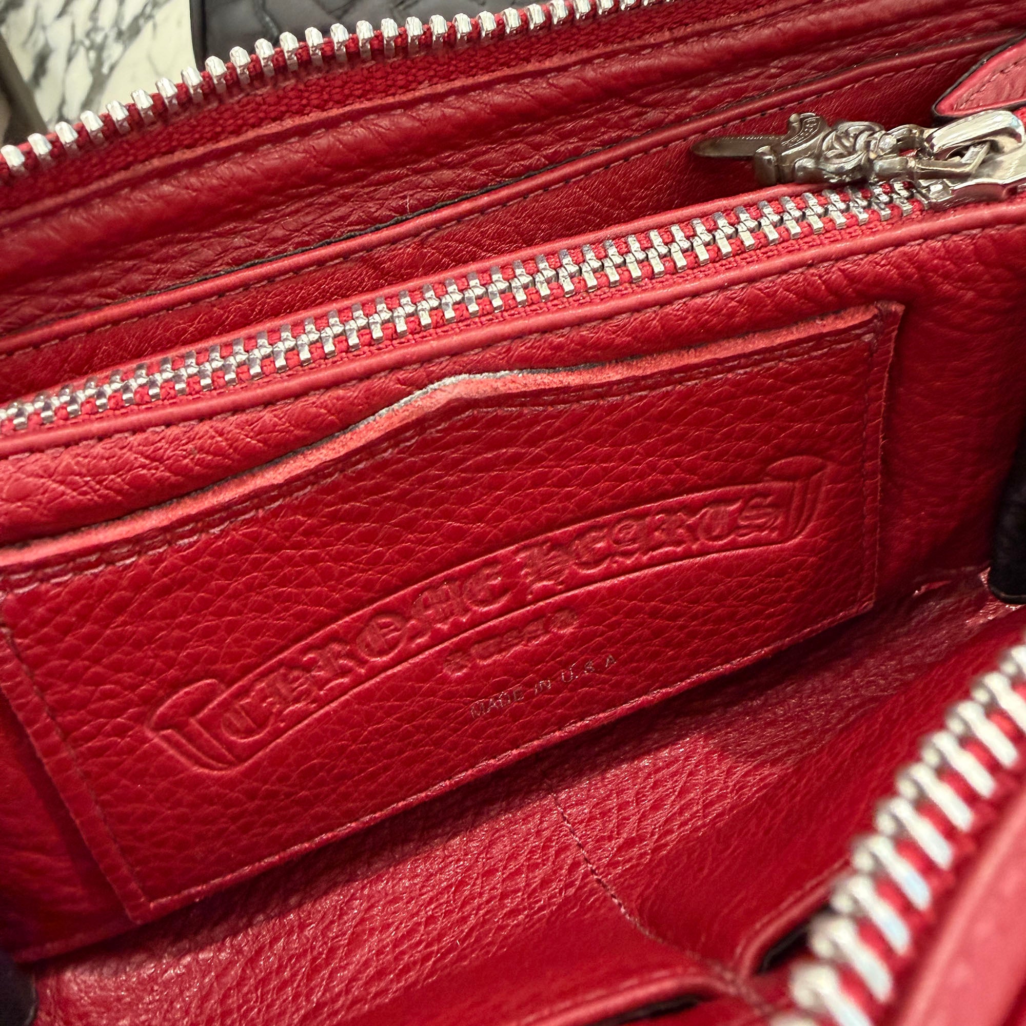CHROME HEARTS 3 Cemetery Leather Cross Patch F Zip Wallet クロムハーツ 3 セメタリー レザークロスパッチ Fジップ ウォレット