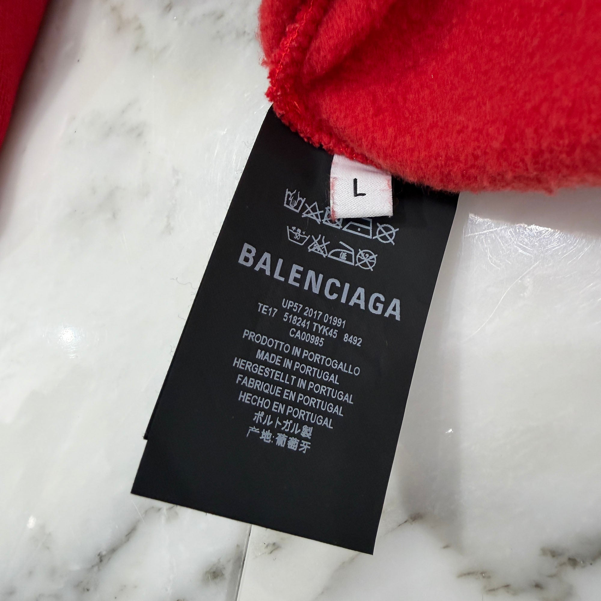 BALENCIAGA 2017AW " 57 Avenue Montaigne, Paris 75008 " Back Print Pullover Hoodie 518241 TYK45 Size L バレンシアガ "モンテーニュ通り57番地 パリ75008" バックプリント プルオーバーフーディー サイズL