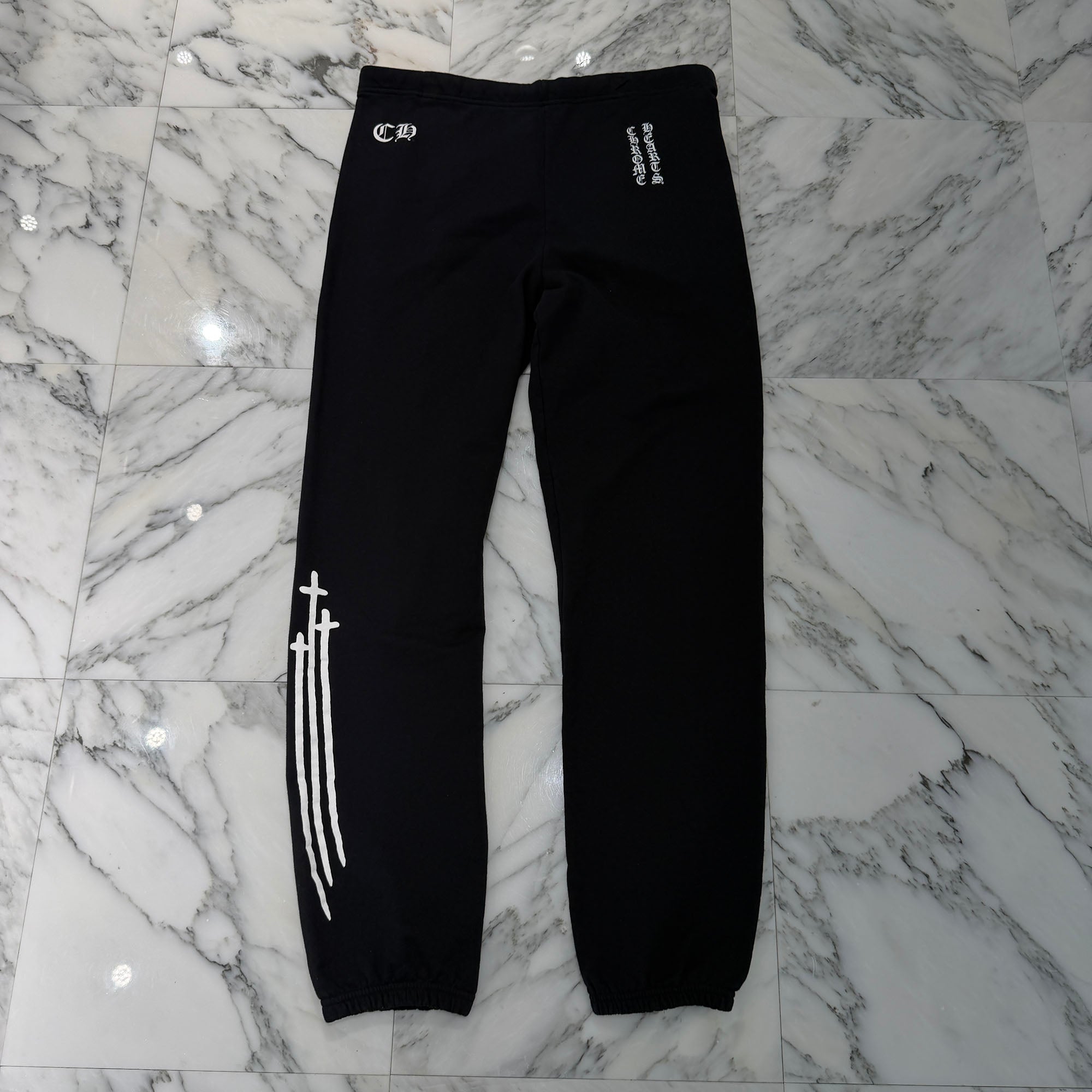 CHROME HEARTS RS3 Cross Vertical Logo Sweat Pants Size XL クロムハーツ RS3 クロス ヴァーティカルロゴ スウェットパンツ サイズXL