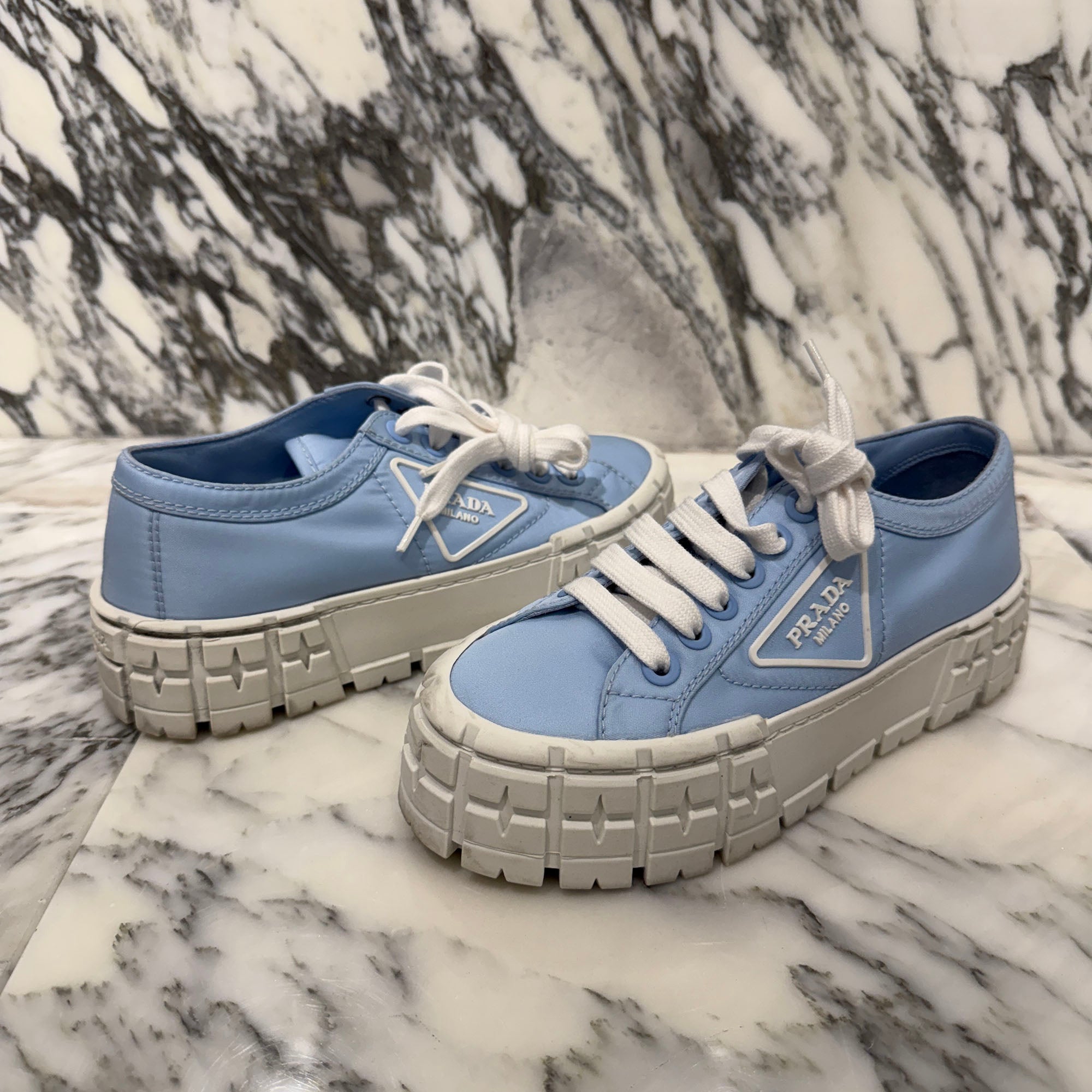 PRADA 2022SS Double Wheel Nylon Gabardine Sneakers 3LFX-1E260M