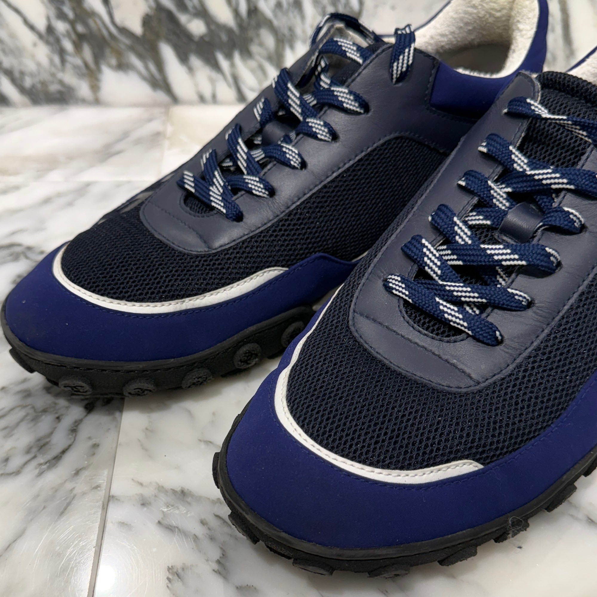 CHANEL Coco Mark Side Logo Sneakers G34087 Size 43 シャネル ココマーク サイドロゴ スニーカー サイズ43