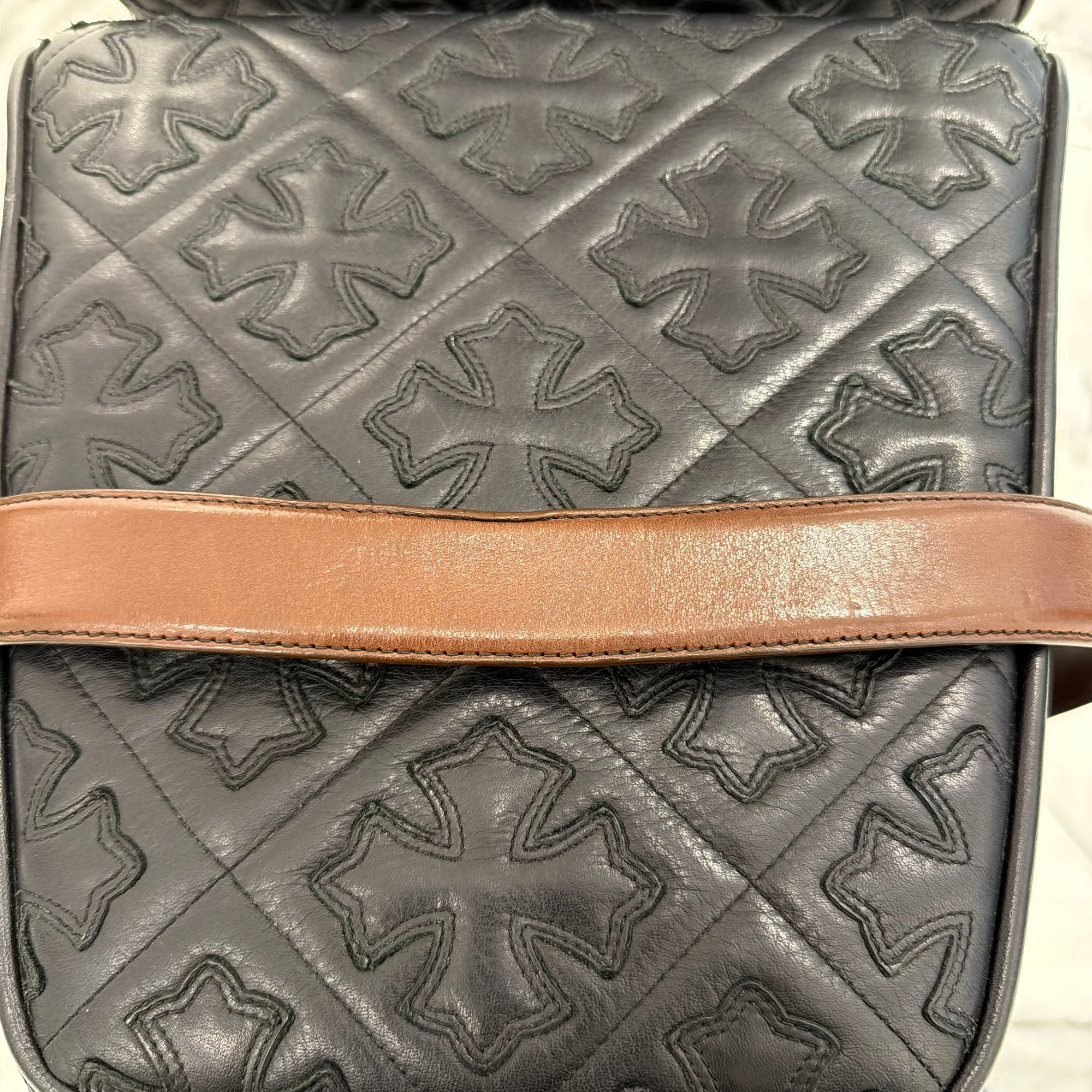 CHROME HEARTS 3PC Roller Leather Belt Size 32 inch クロムハーツ 3PC ローラー レザーベルト サイズ32インチ