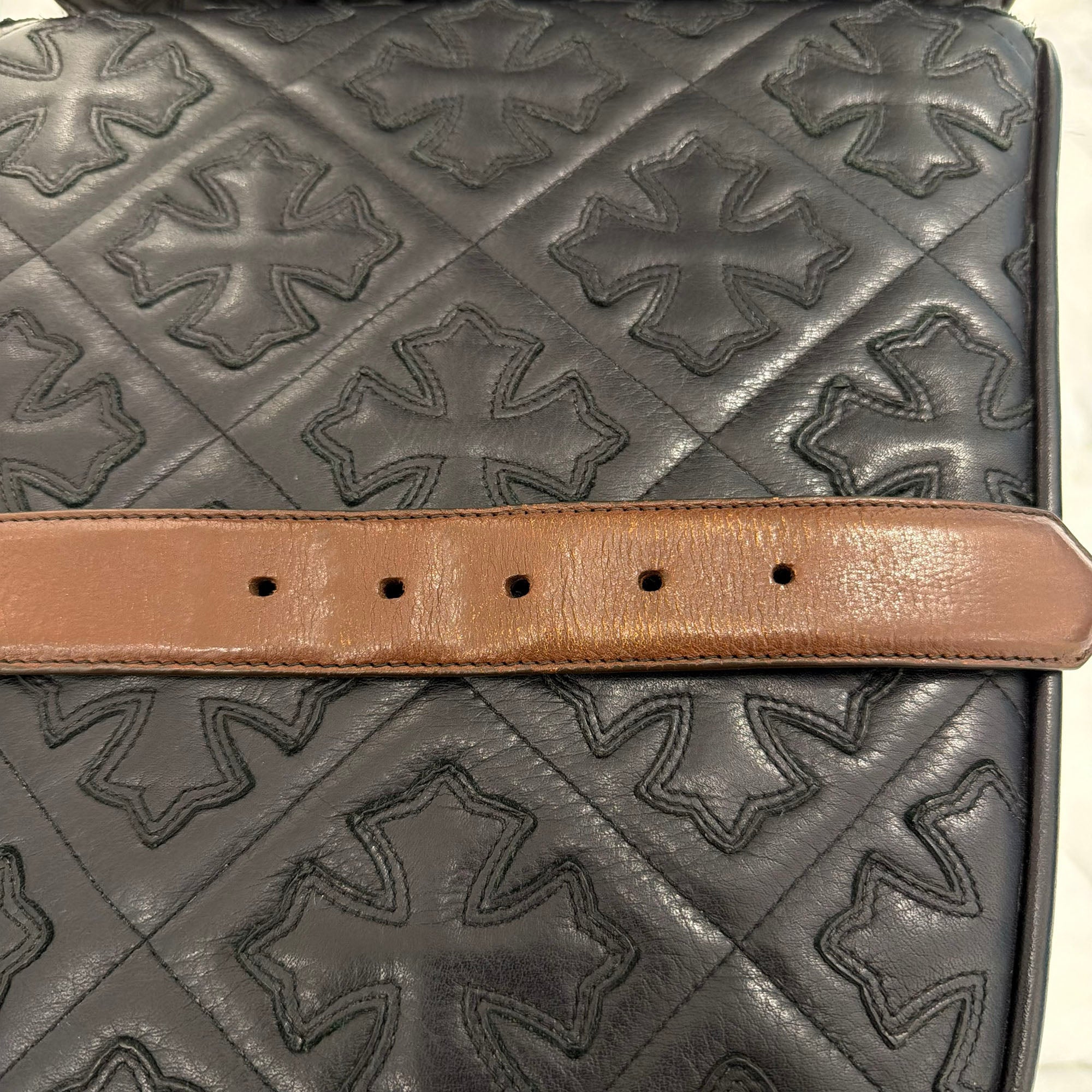 CHROME HEARTS 3PC Roller Leather Belt Size 32 inch クロムハーツ 3PC ローラー レザーベルト サイズ32インチ
