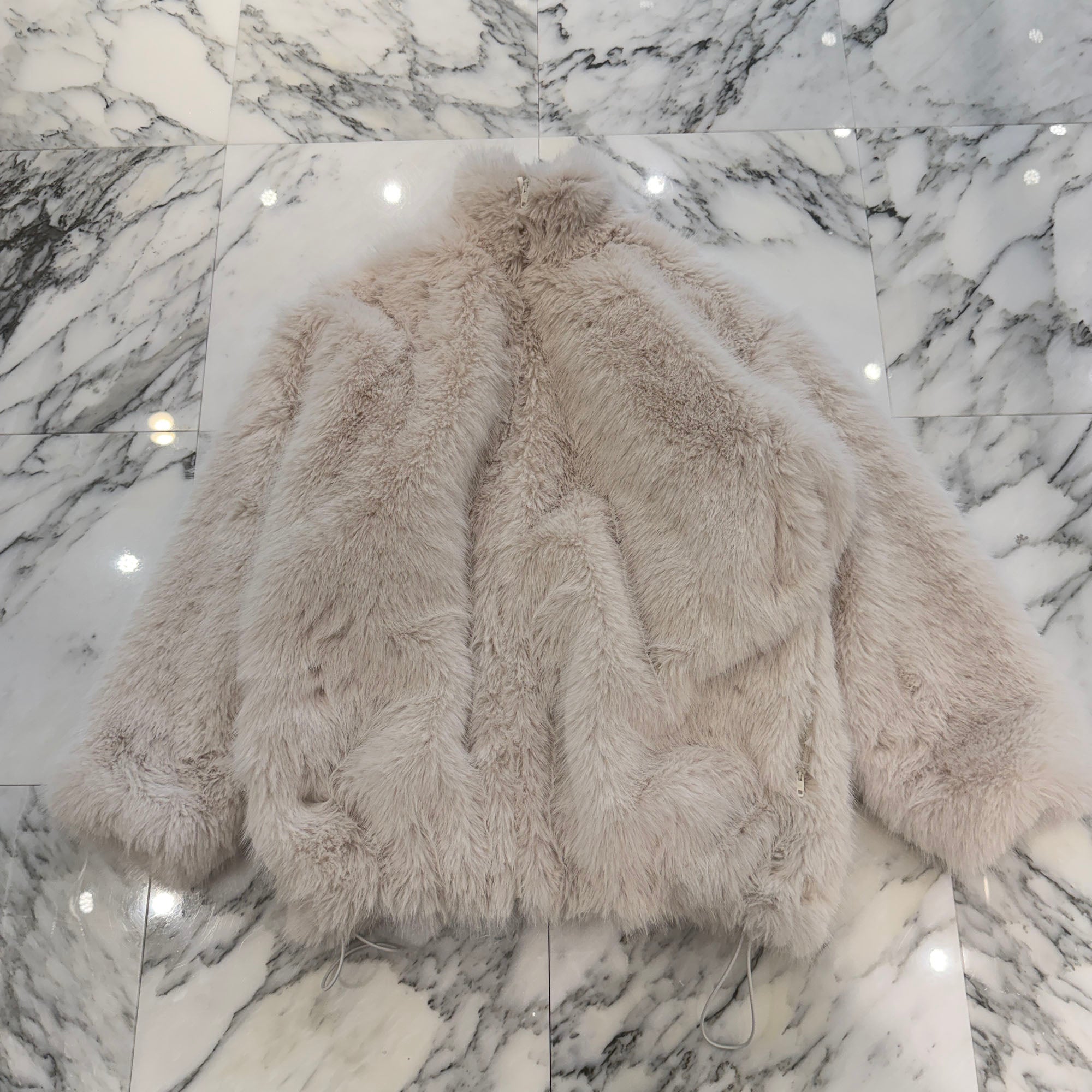 BALENCIAGA 2023AW Back Logo Blouson Fur Jacket 768980 TPQ23 Size 34 バレンシアガ バック ロゴ ブルゾン ファー ジャケット  サイズ34