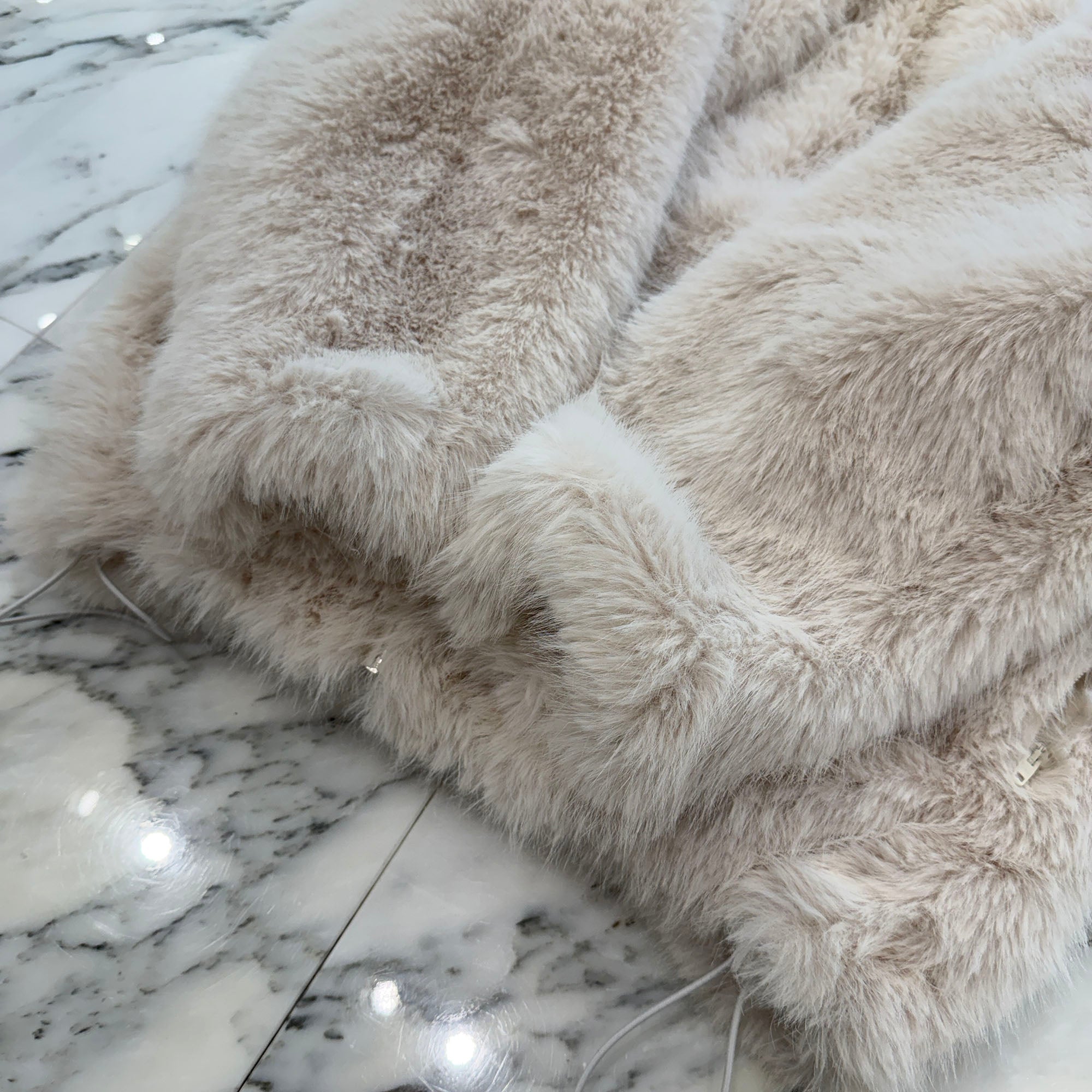 BALENCIAGA 2023AW Back Logo Blouson Fur Jacket 768980 TPQ23 Size 34 バレンシアガ バック ロゴ ブルゾン ファー ジャケット  サイズ34